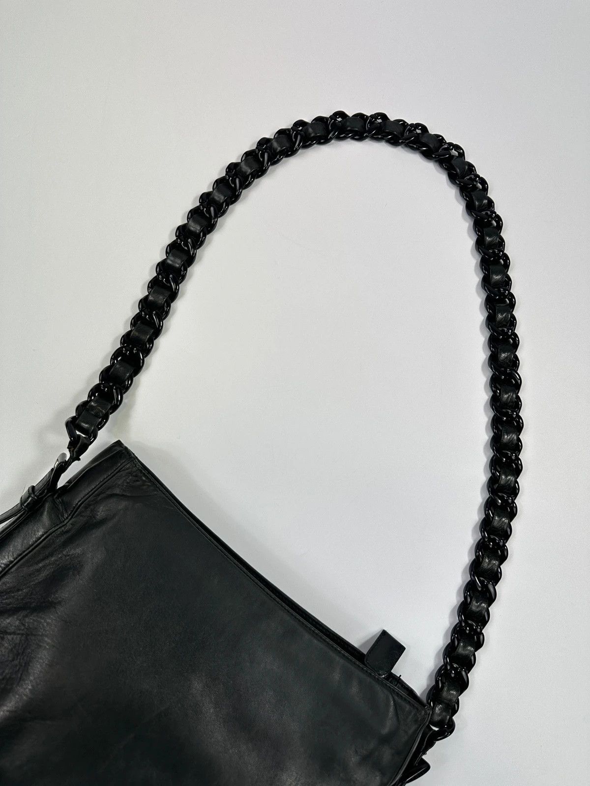 Prada Prada Milano SS99 Black Leather Chains Straps ShoulderBag Size ONE SIZE - 5 Thumbnail