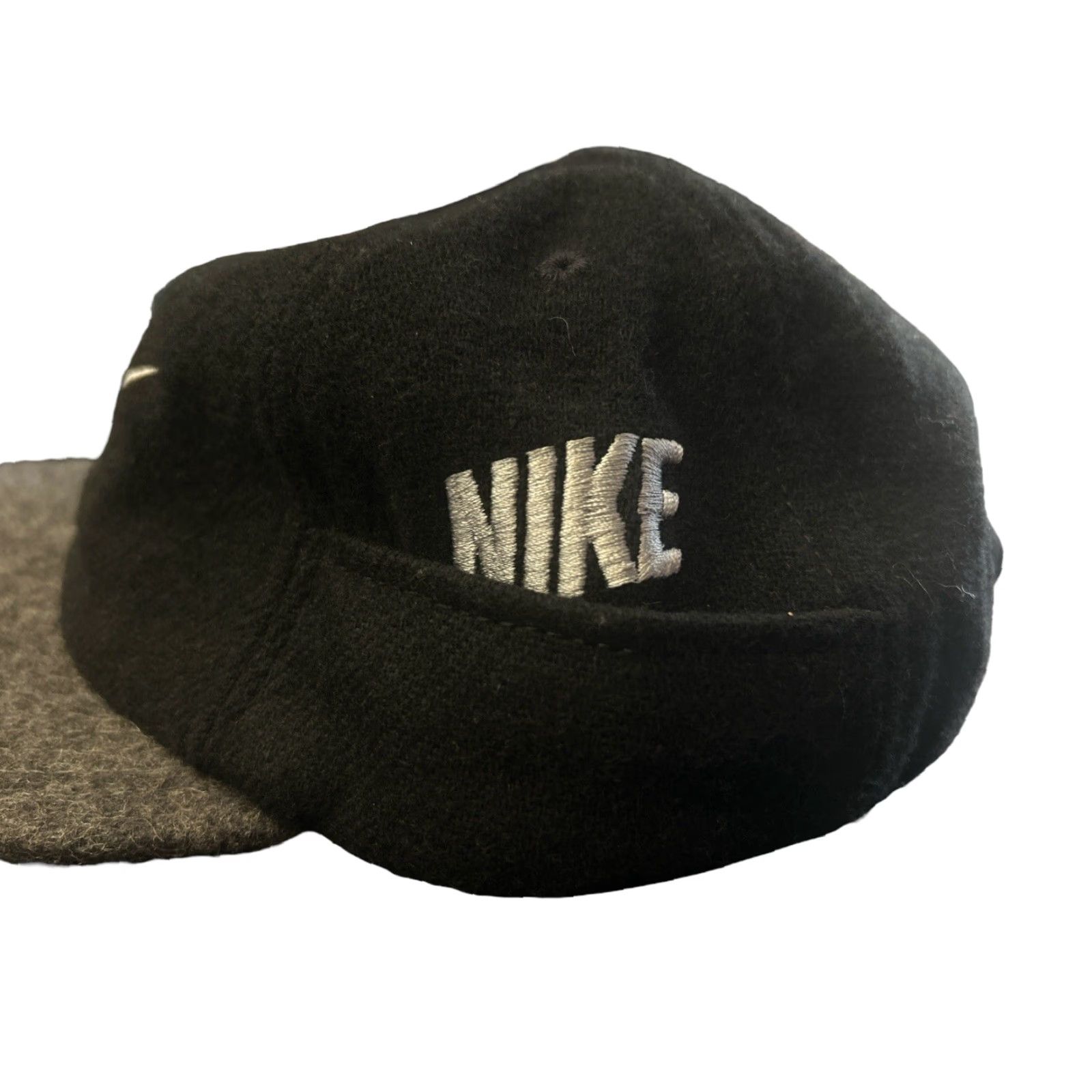 Nike VINTAGE Nike Black Wool Strap Back Hat Adult OSFA 90s Made in USA Baseball Cap Mens Size ONE SIZE - 5 Thumbnail