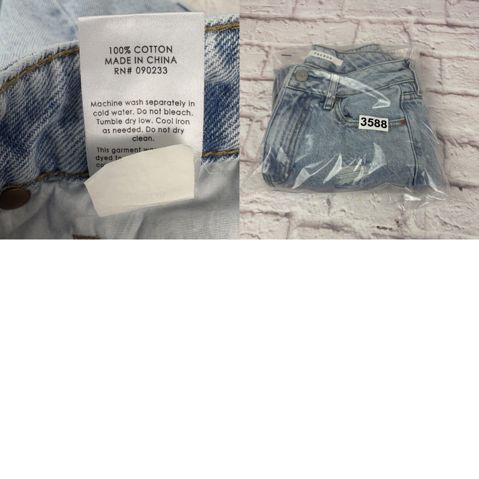 Pacsun PacSun Jeans Womens 25 Light Wash High Rise Distressed Straight Leg Denim Size 42" / US 20 - 10 Thumbnail