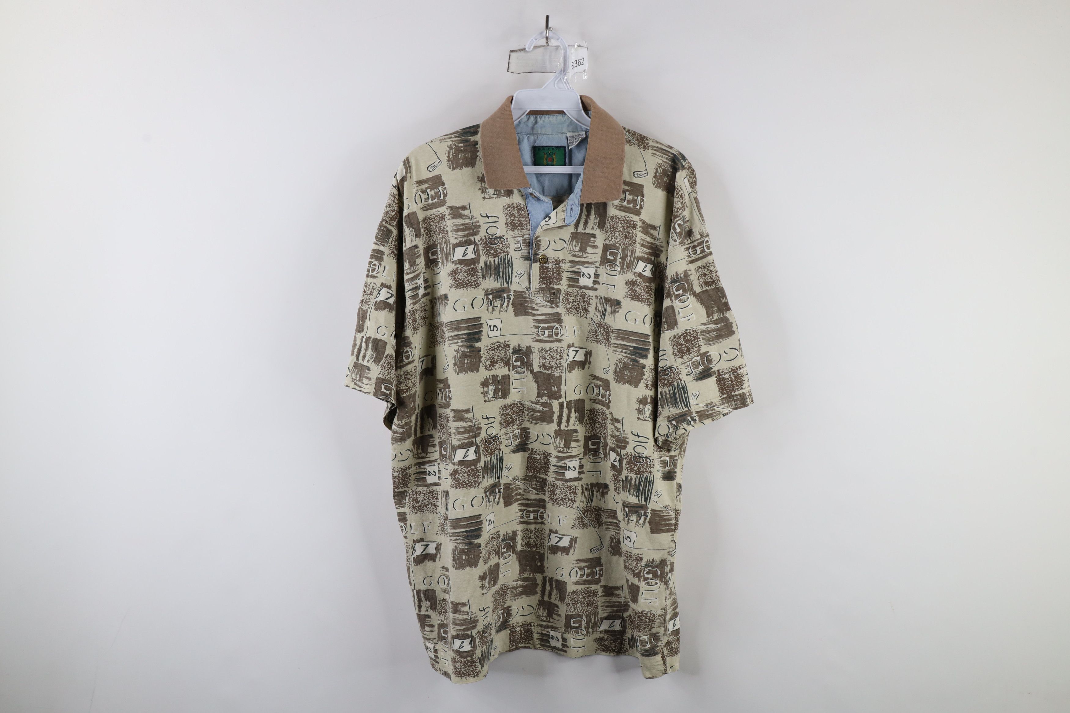 Vintage Vintage 90s Streetwear Over Print Collared Golf Polo Shirt Size US XL / EU 56 / 4 - 1 Thumbnail