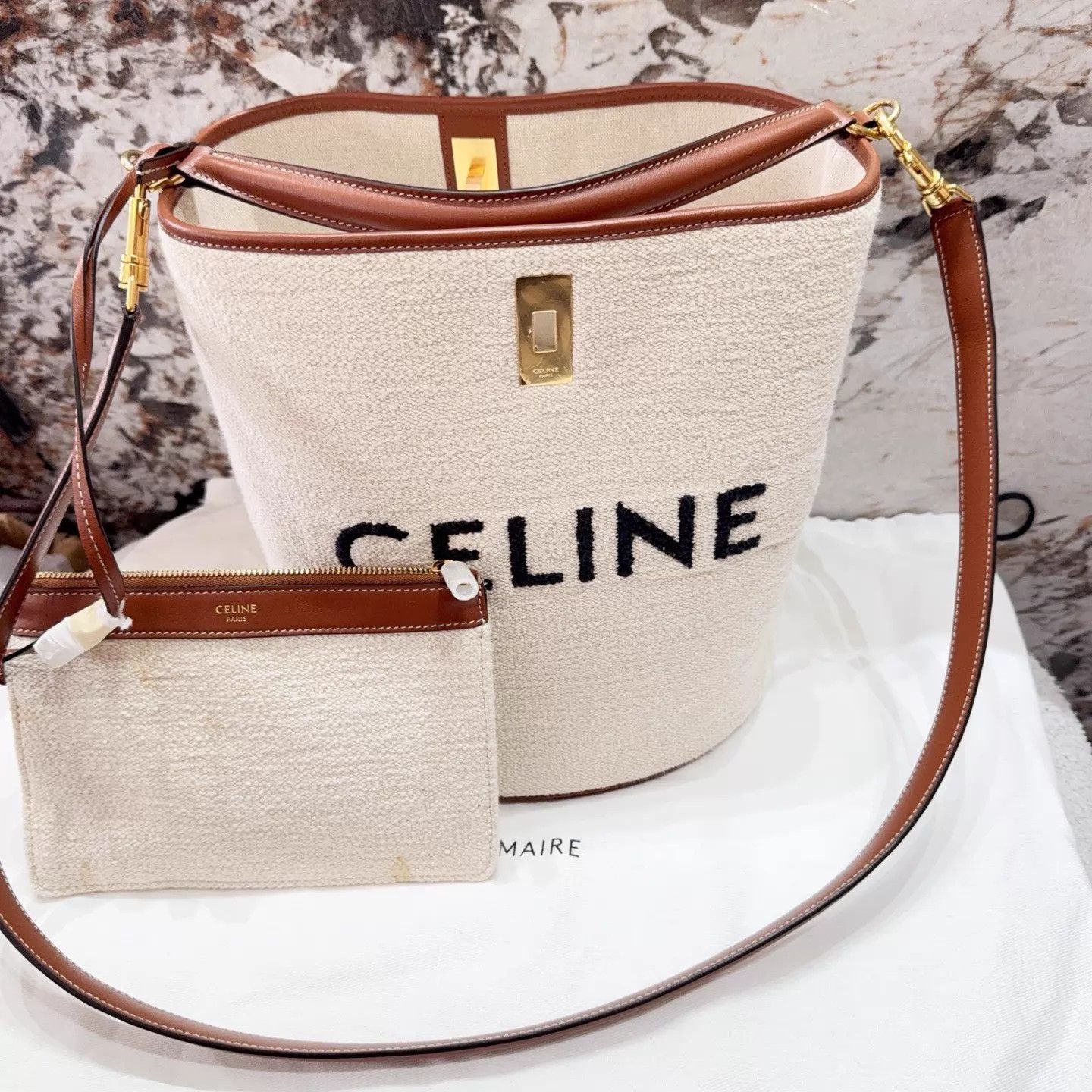 Celine Celine Canvas Bucket Bag Shoulder/Crossbody - Minor Glue Mark Size ONE SIZE - 1 Thumbnail