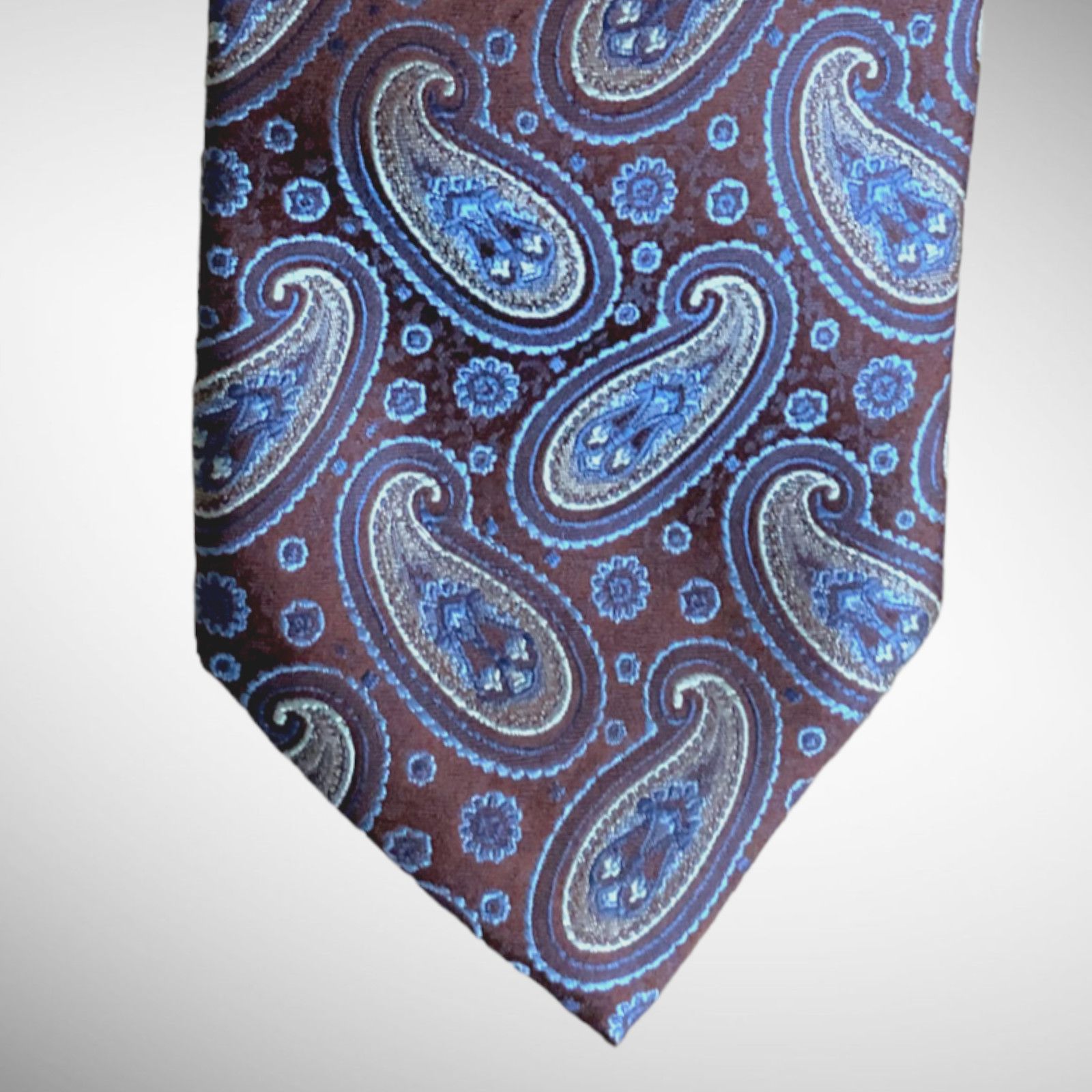 Burma Bibas BURMA-BIBAS 100% Silk Paisley Print Neck Designer Tie Size ONE SIZE - 4 Thumbnail