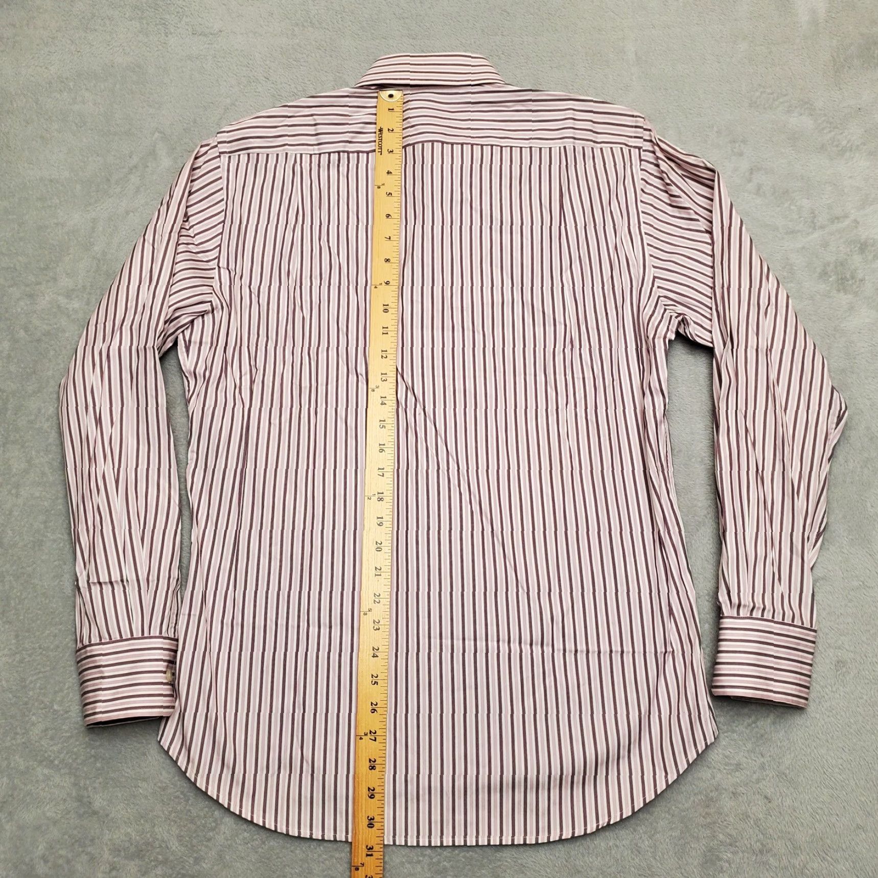 Hugo Boss VINTAGE Hugo Boss Shirt Mens 16 Pink Stripe Long Sleeve Button Dress Smart Casual Size US L / EU 52-54 / 3 - 6 Thumbnail