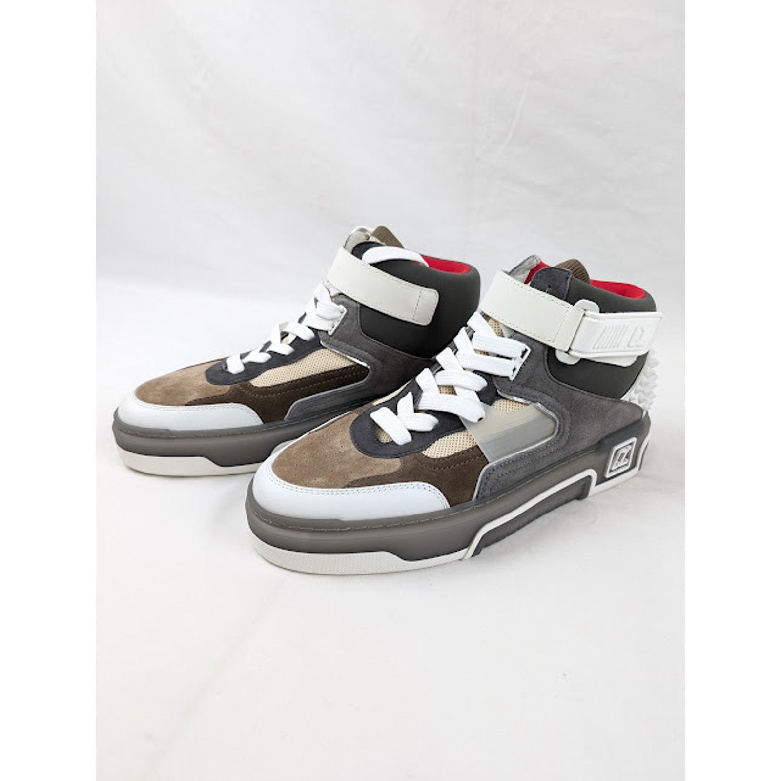 Christian Louboutin o1rshd1 Astroloubi Mid Flat Sneakers Saharienne/Smoke Grey Size US 10 / EU 43 - 11 Thumbnail