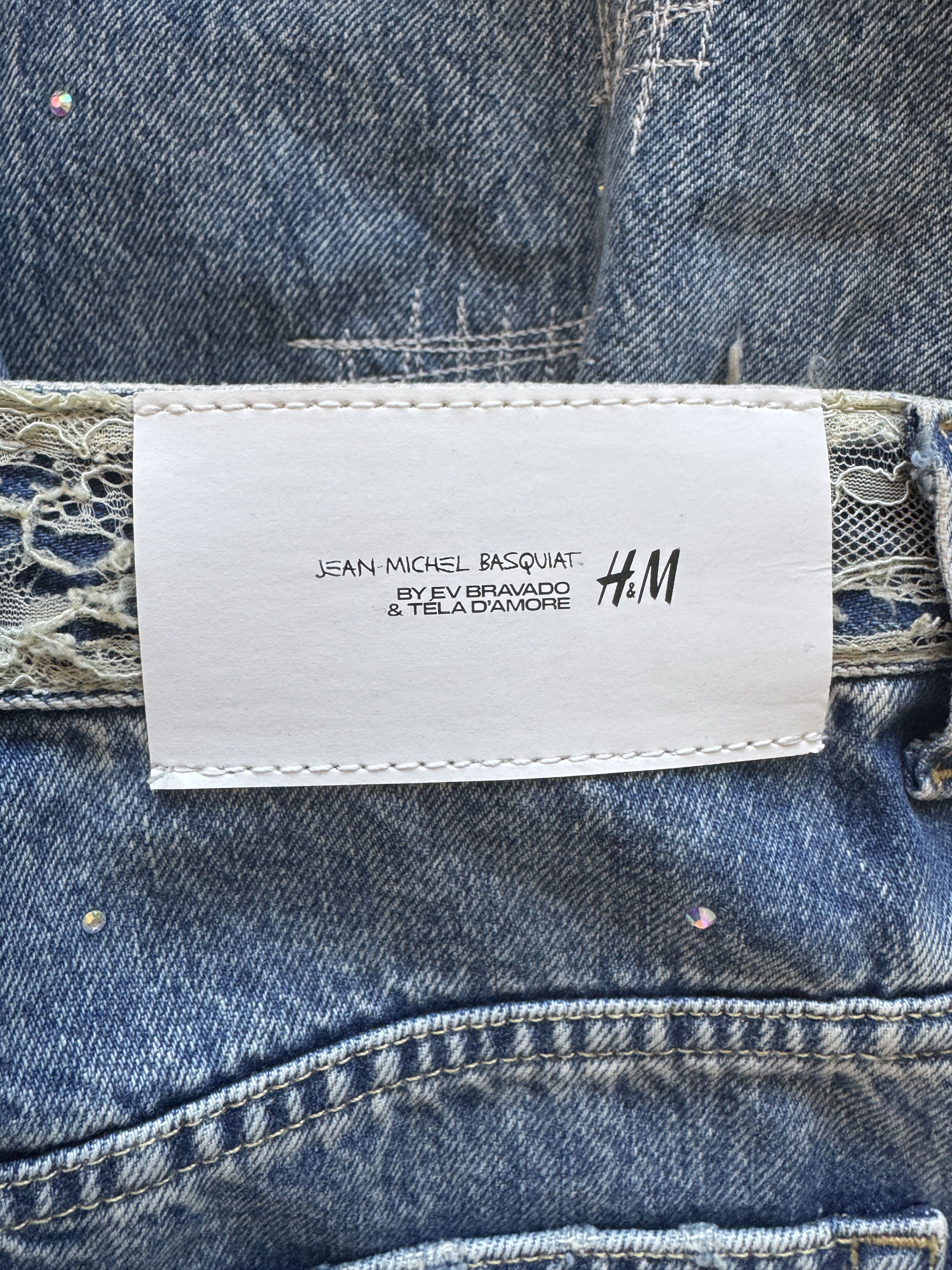 H&M × Jean-Michel Basquiat × Who Decides War Distressed rhinestone graphic jeans Size US 27 - 15 Thumbnail