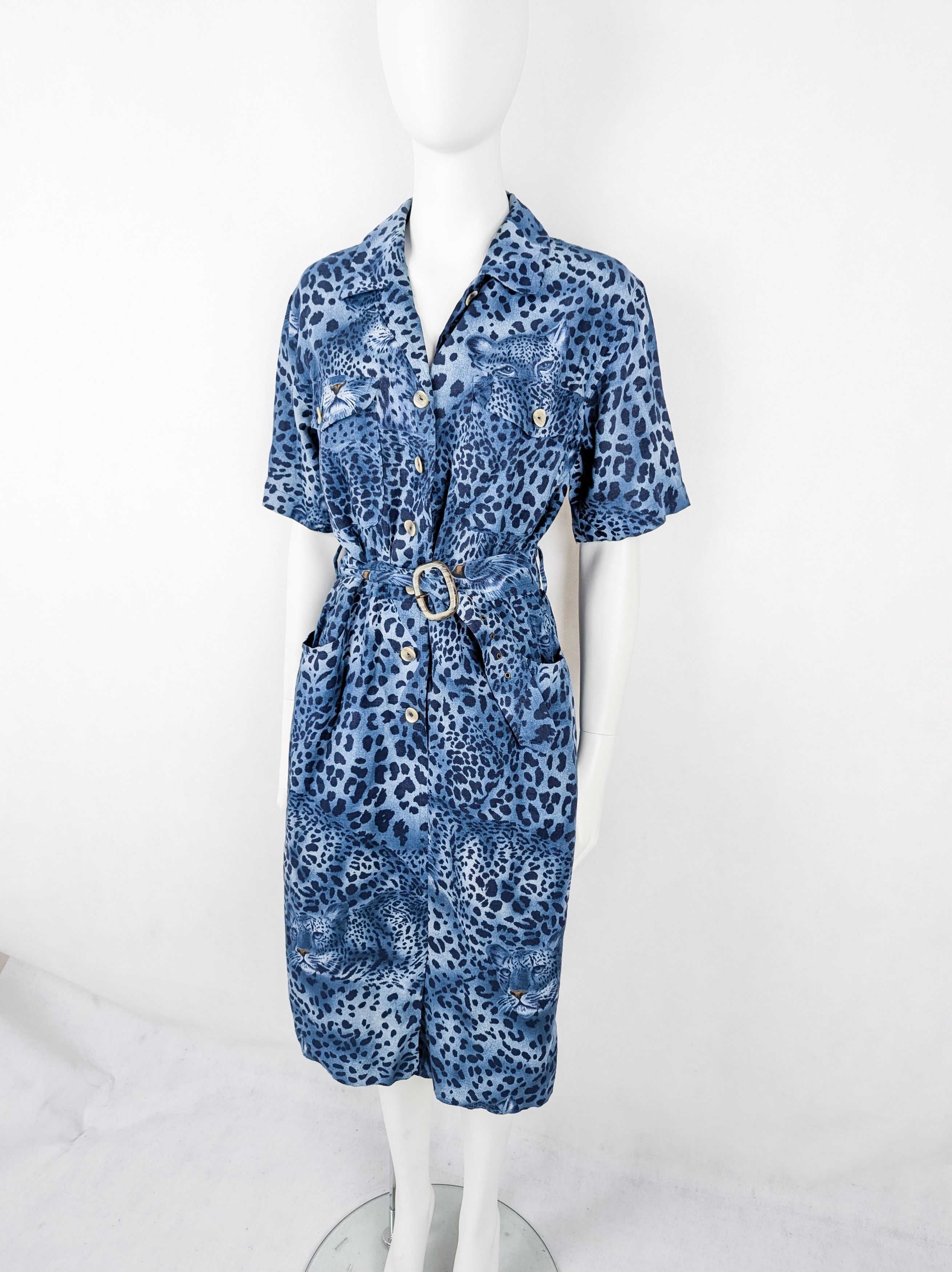 Bogner Bogner blue leopard dress L Size L / US 10 / IT 46 - 2 Thumbnail