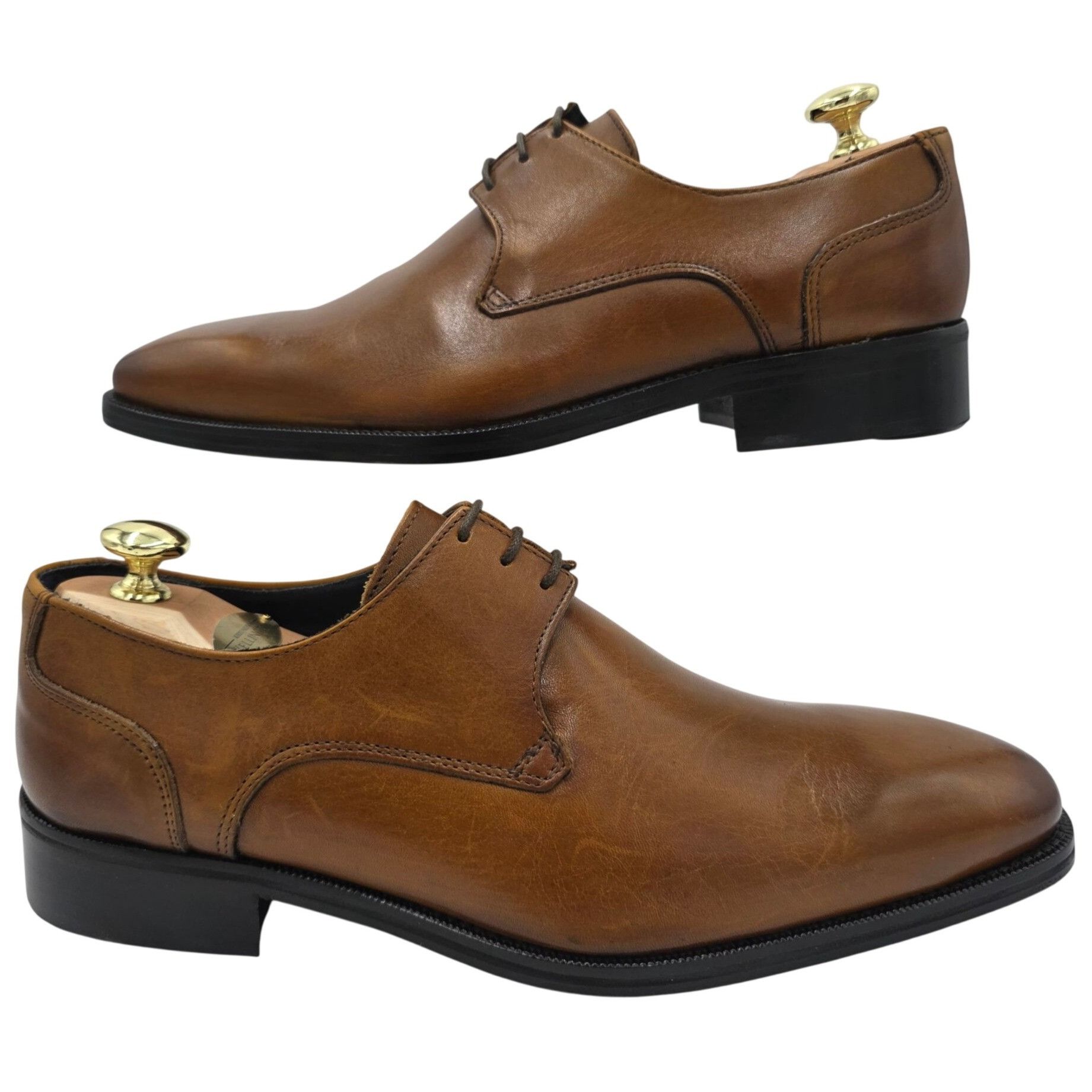 Other NEW Duca Italy Mens size 9 Burnished Brown Leather Plain-toe Size US 9 / EU 42 - 5 Thumbnail