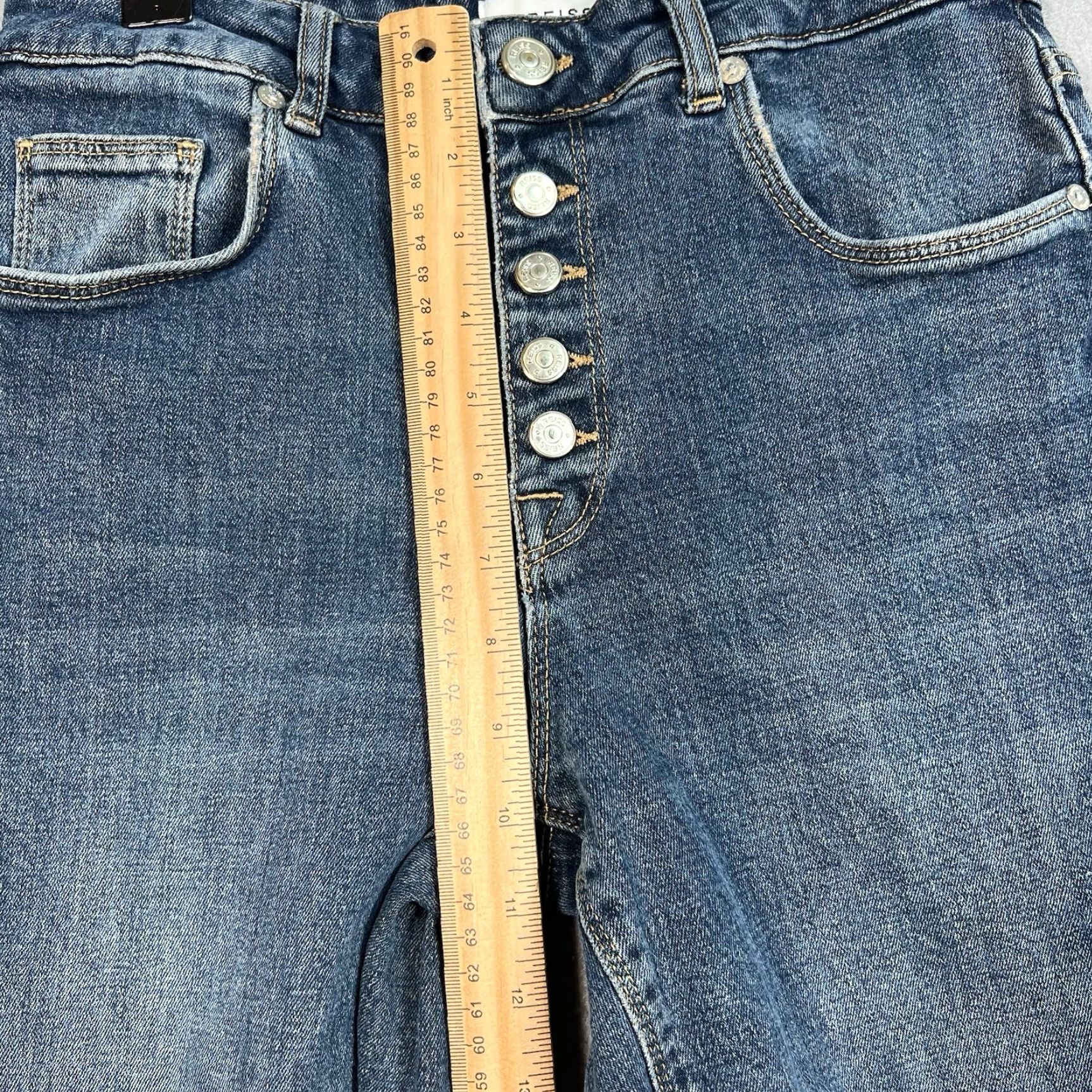 Reiss Reiss Slim Fit Jeans Womens 27 Blue Medium Wash Denim Cotton Blend Tapered Leg Medium Wash Womens Size 27" / US 4 / IT 40 - 7 Thumbnail