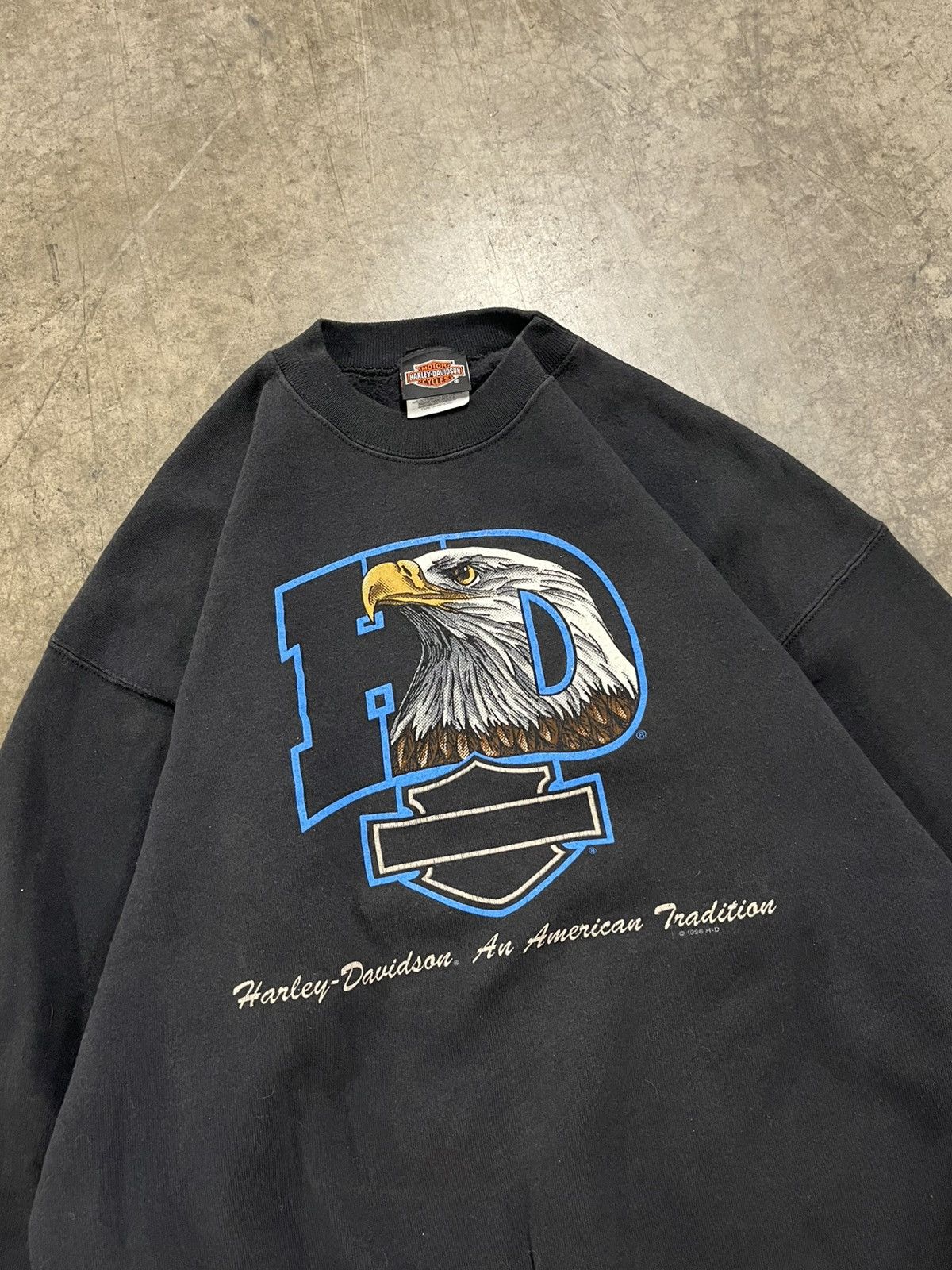 Harley Davidson × Vintage Harley Davidson vintage boxy fit crewneck sweatshirt rare Size US XL / EU 56 / 4 - 4 Thumbnail