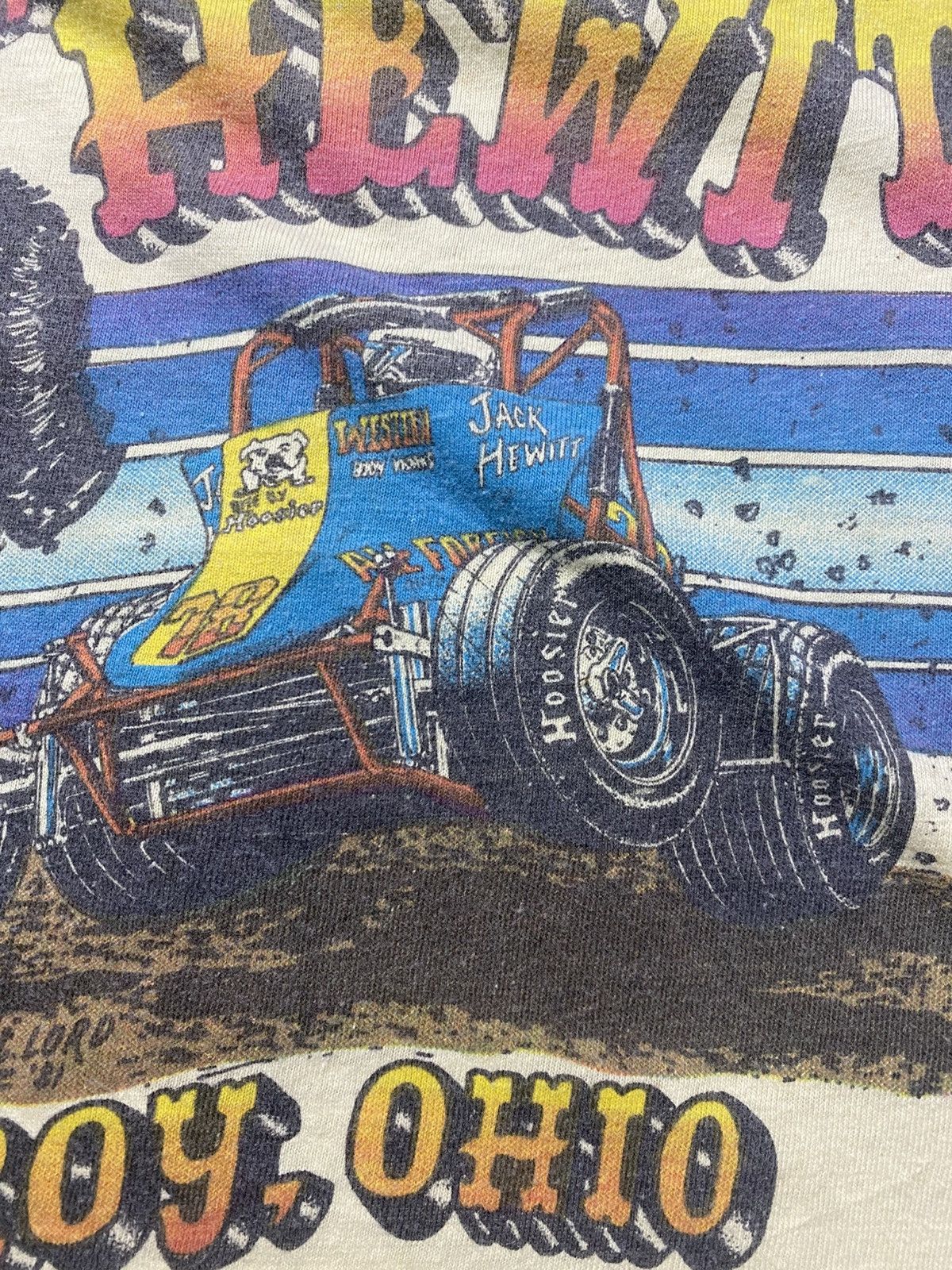 Vintage Vintage 80's Jack Hewitt Dirt Track Racing Driver Tshirt Size US M / EU 48-50 / 2 - 5 Thumbnail