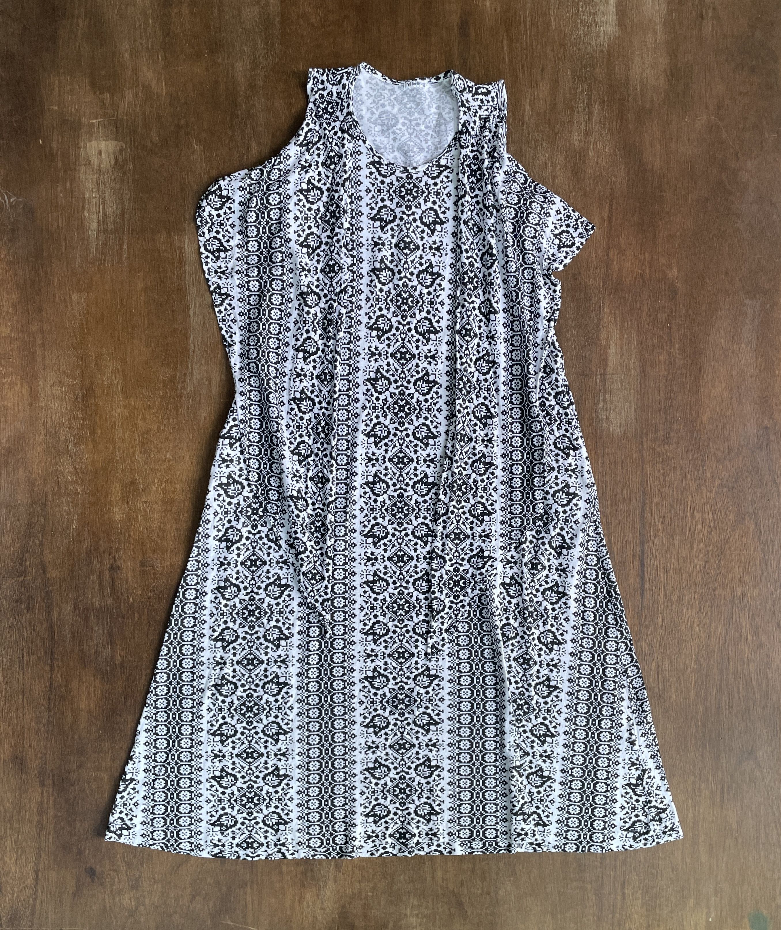 Y's Y’s for living Sleeveless A-Line Dress Black White Size S / US 4 / IT 40 - 1 Thumbnail