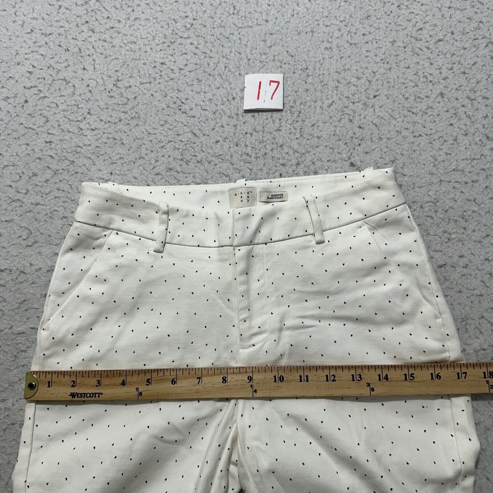 Other A New Day 0 Low Rise White Black Polka Dot Chino Pants Size 25" / US 0 / IT 36 - 11 Thumbnail