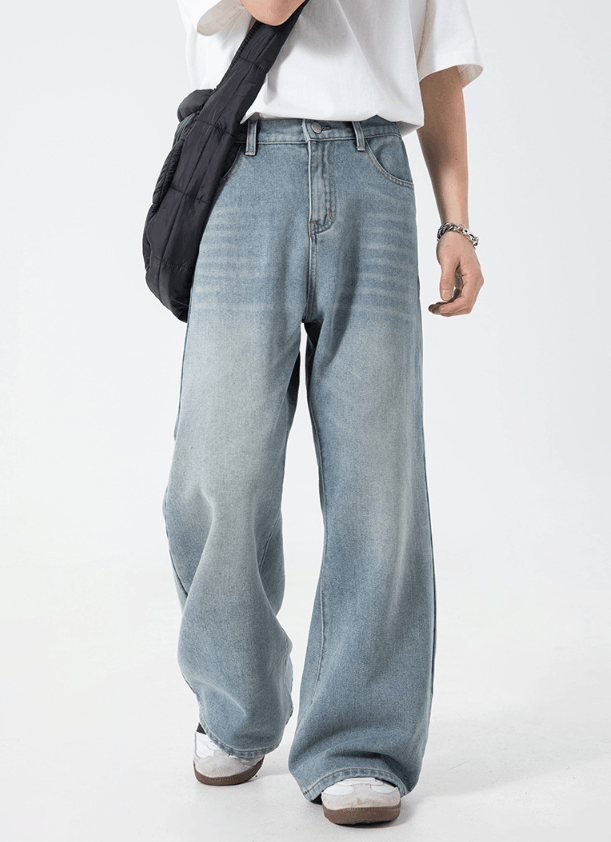 Jean Men's loose high street vintage washed flared jeans Size US 32 / EU 48 - 2 Thumbnail