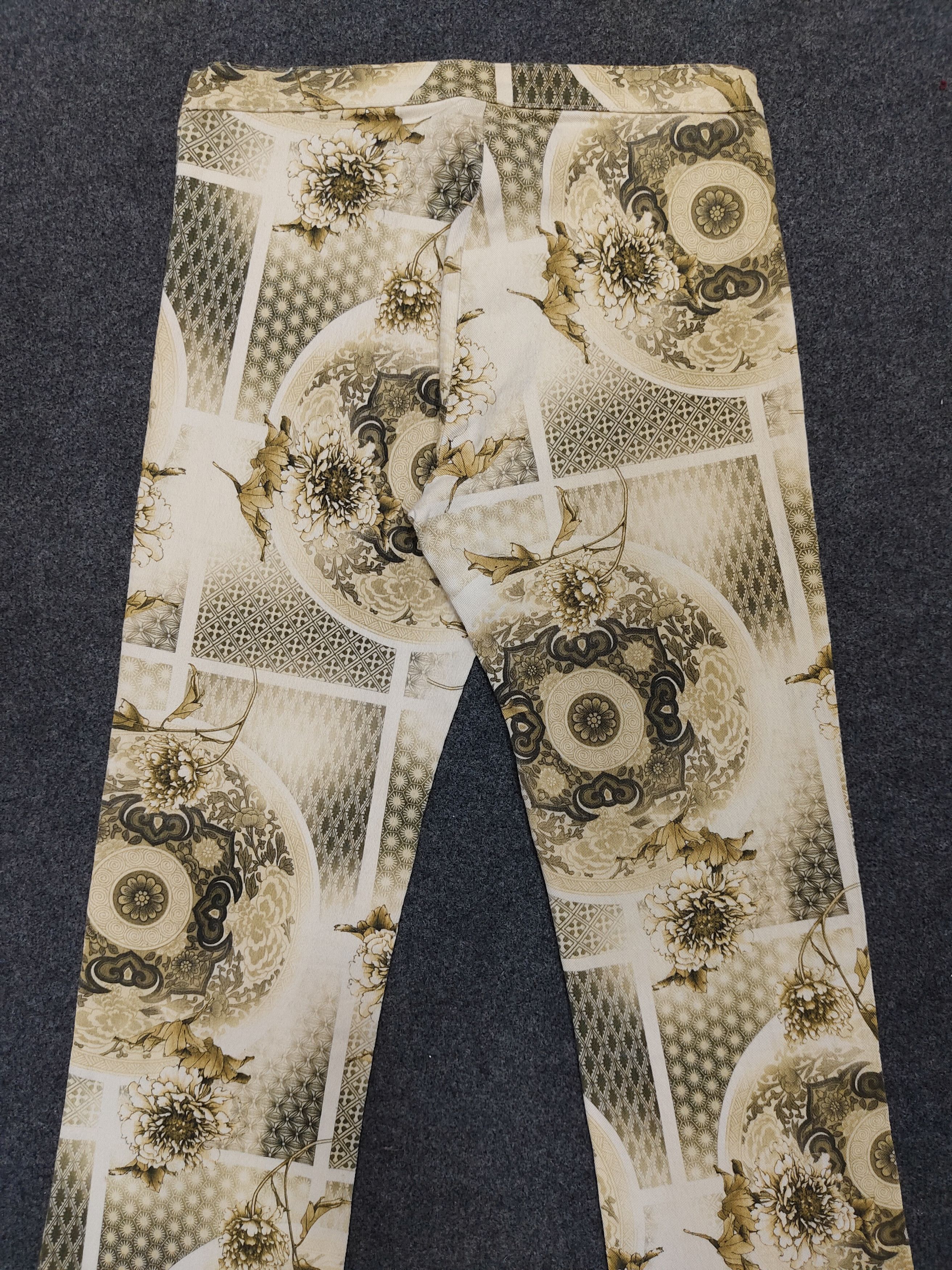 United Colors Of Benetton 00s Benetton🔥Ornamental Baroque Graphic Statment Pants Size 28" / US 6 / IT 42 - 4 Thumbnail