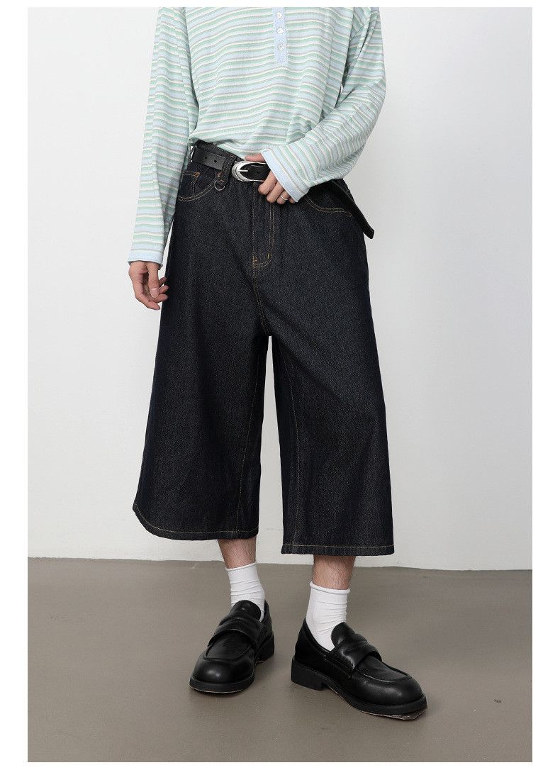 Japanese Brand Men's American-Style Loose-Fit Wide-Leg Denim Shorts Size US 32 / EU 48 - 3 Thumbnail