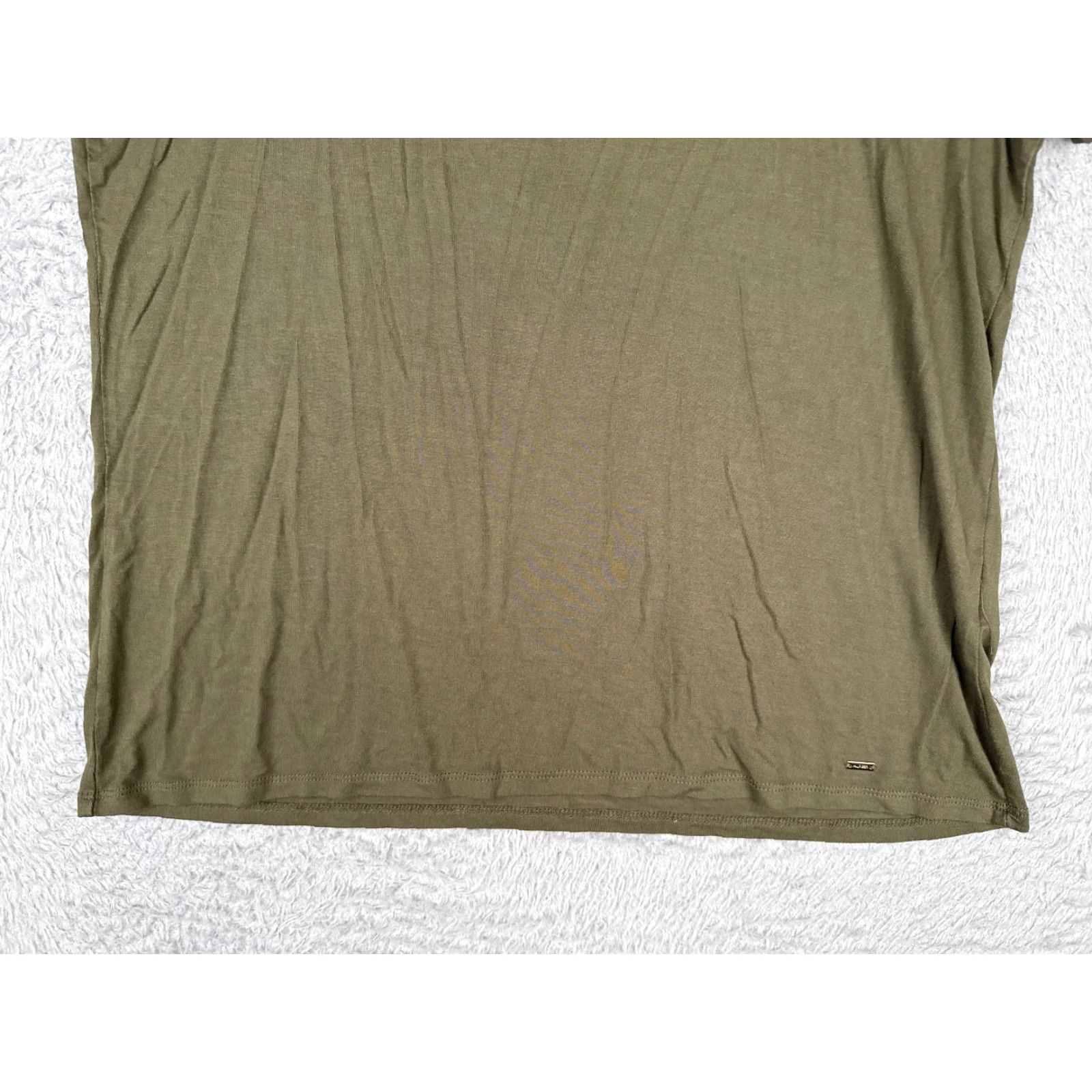 Tommy Hilfiger Tommy Hilfiger Shirt Women L Green Crew Neck Short Sleeve Viscose Blend Jersey Logo Size L / US 10 / IT 46 - 5 Thumbnail