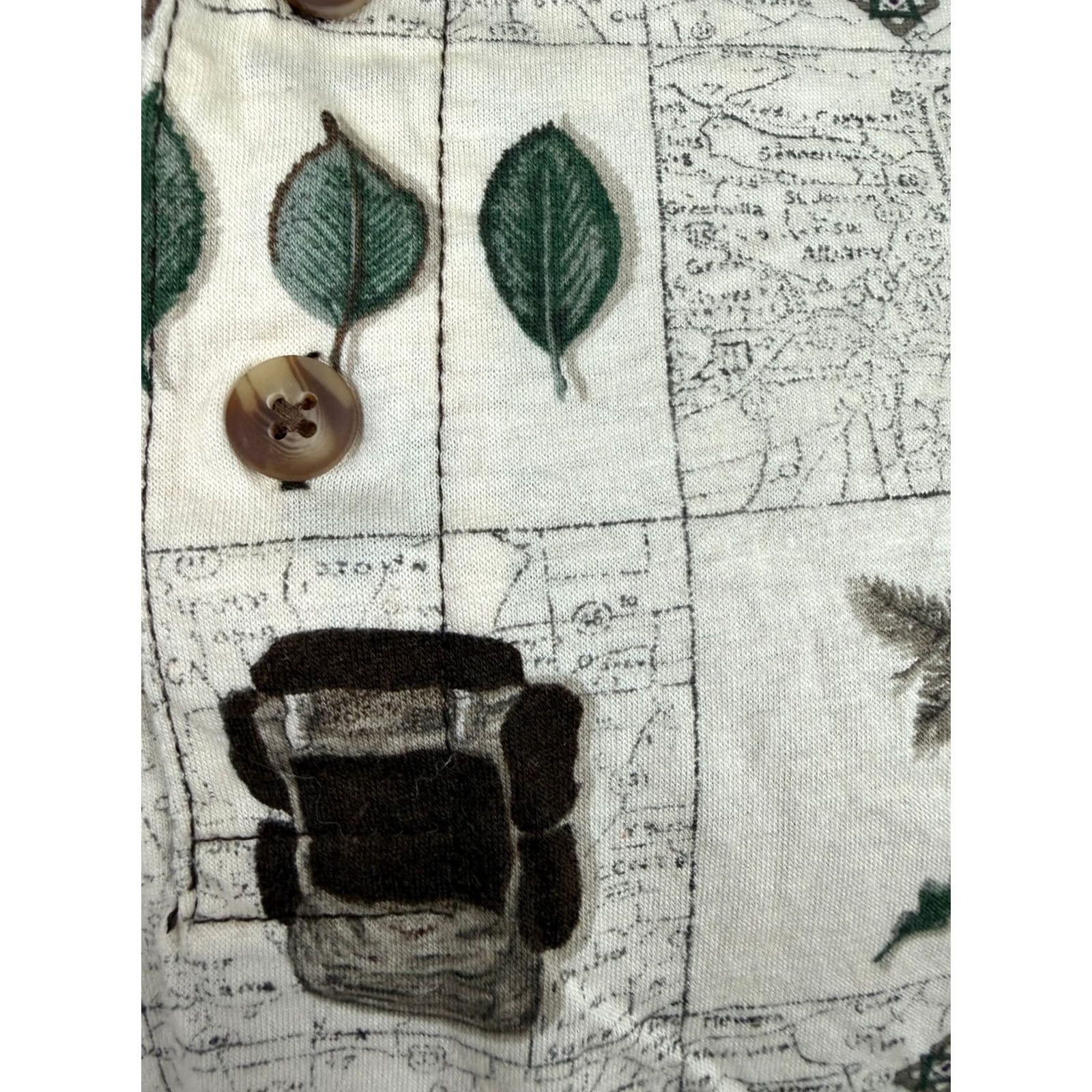 Cherokee VINTAGE Cherokee Polo Shirt Men L Beige Cotton 90s Nature Outdoor Hiking Map Graphic Print Polo Shirt Womens? Size US L / EU 52-54 / 3 - 5 Thumbnail