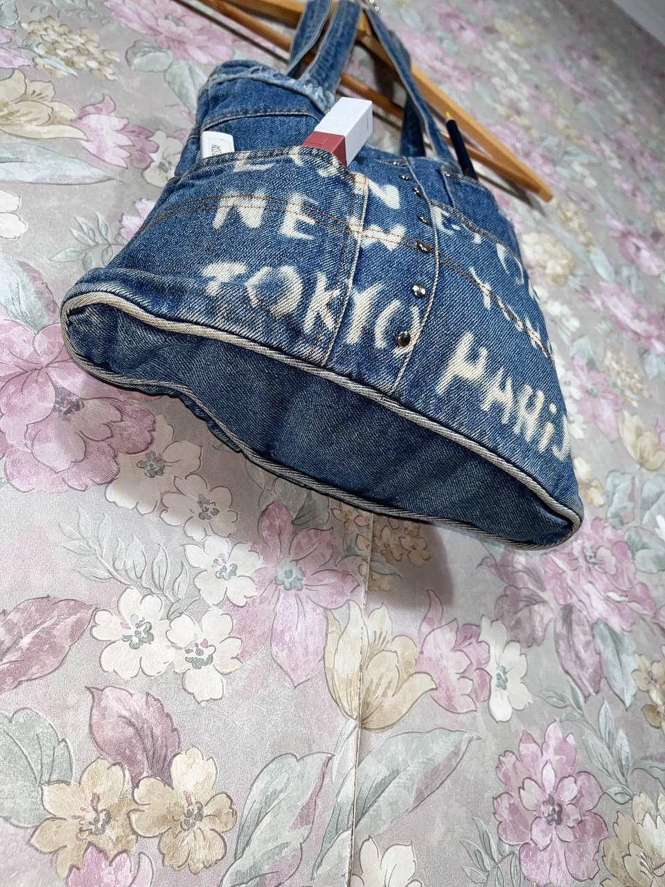 Hysteric Glamour Vintage 90s Y2K Shoulder Bag Distressed Denim Jean diesel Size ONE SIZE - 6 Thumbnail