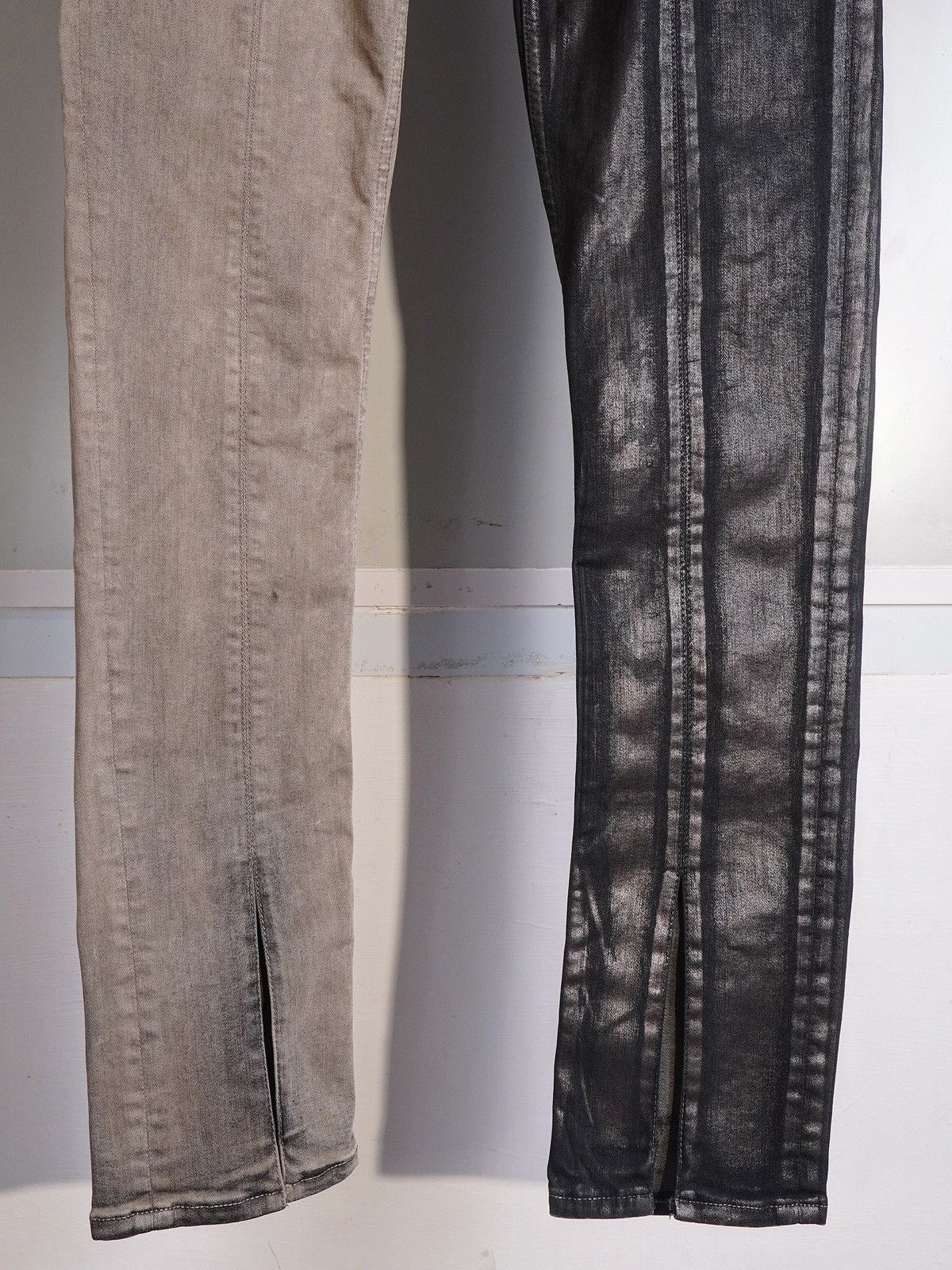 Rick Owens Drkshdw FW20 Tyrone Slit Cut Waxed Denim Size US 32 / EU 48 - 4 Thumbnail