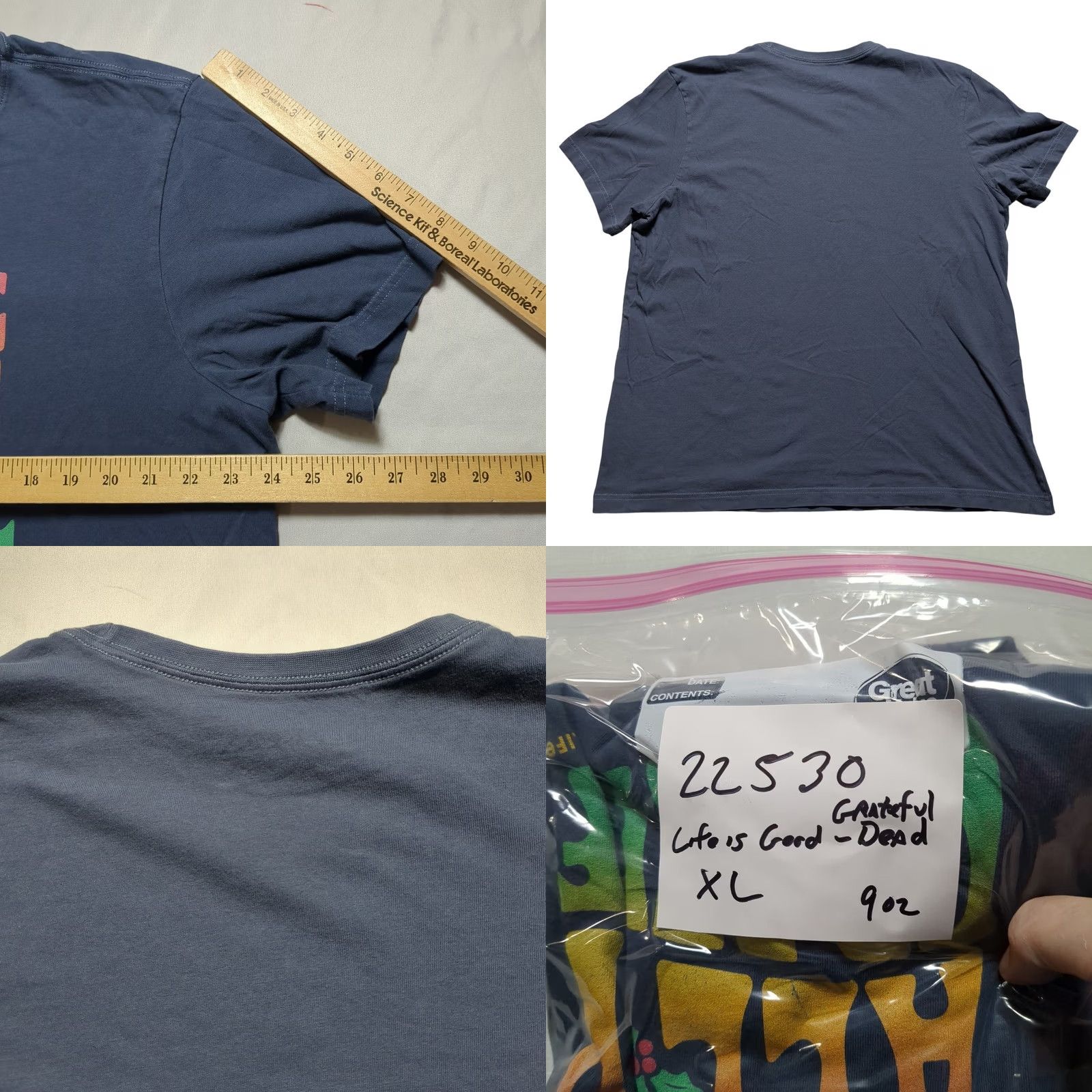 Life is Good Life is Good Crusher Tee O Come All Ye Grateful Dead Christmas Mens XL Navy Blue Shirt Size US XL / EU 56 / 4 - 8 Thumbnail
