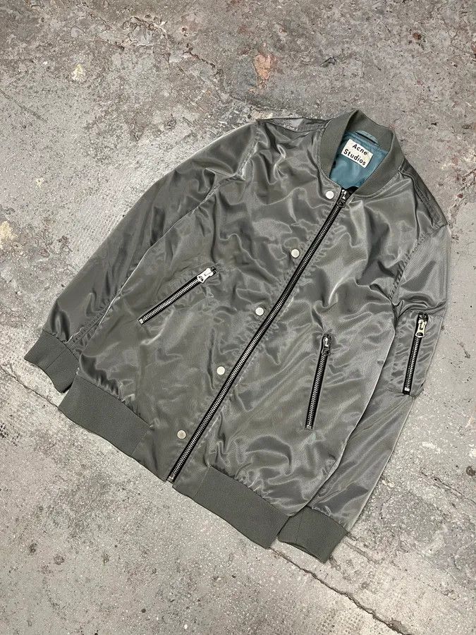 Acne Studios × Vintage Acne Studios Nylon Pale Green Bomber Jacket Size US S / EU 44-46 / 1 - 2 Thumbnail