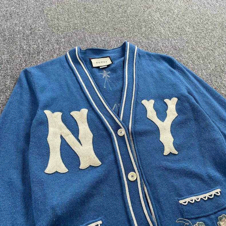 Gucci Gucci New era Gucci Yankees co-branded blue cardigan jacket Size US XS / EU 42 / 0 - 5 Thumbnail
