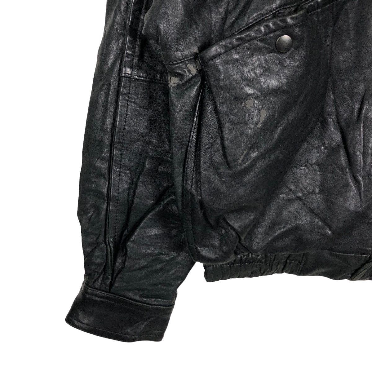 🔥90's Vintage Genuine Leather Bomber Jacket Uno Uomo Japan