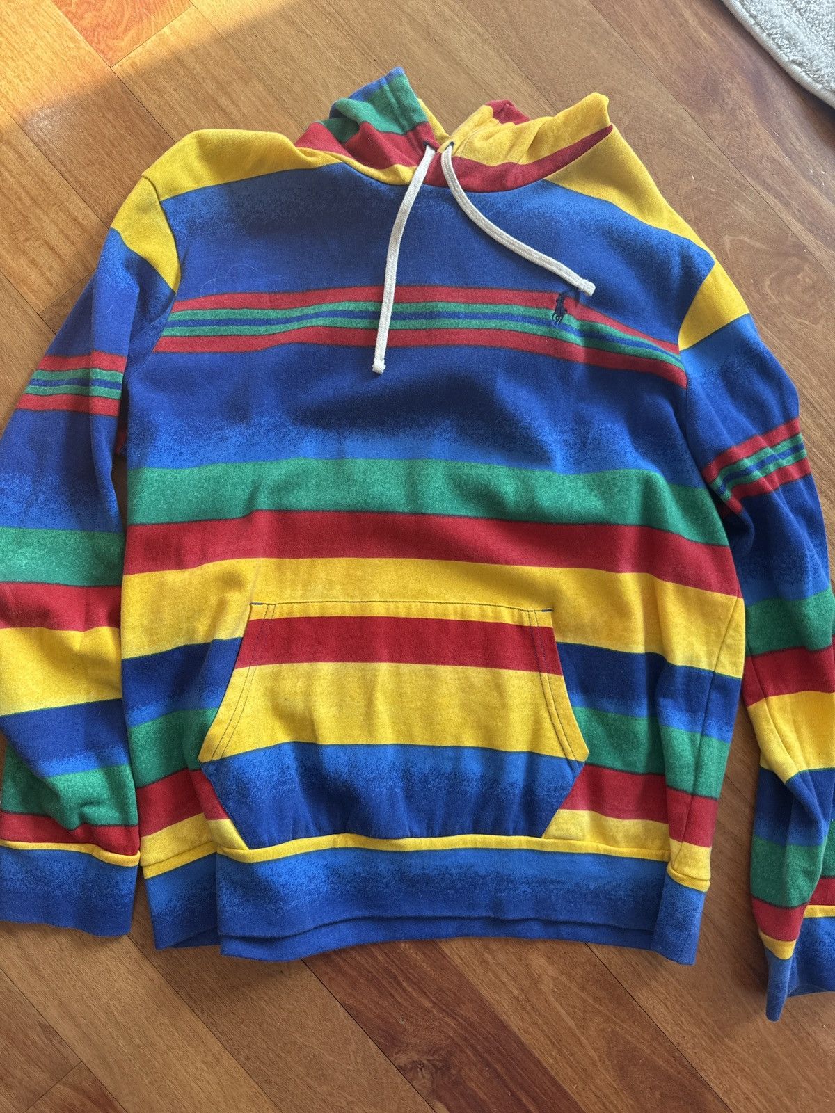 Polo Ralph Lauren Multicolor Striped Spa Terry Pullover Hoodie Size US L / EU 52-54 / 3 - 1 Preview