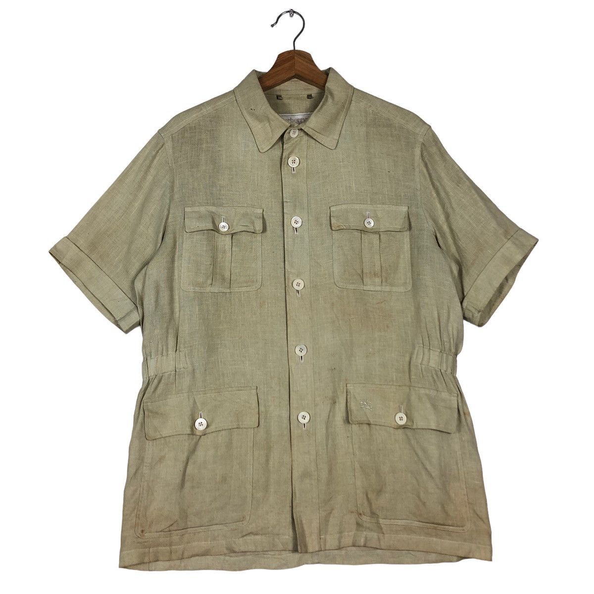 Burberry 🔥Vintage Burberrys Multi Pocket Cargo Short Sleeve Jacket Size US M / EU 48-50 / 2 - 1 Thumbnail