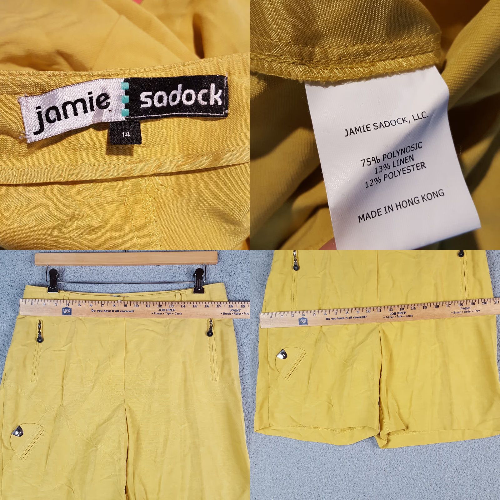 Vintage Y2K Yellow Breathable Linen Golf Chinos Size 14 Preppy Tennis Bermuda Shorts VTG Size 36" / US 14 / IT 50 - 8 Thumbnail