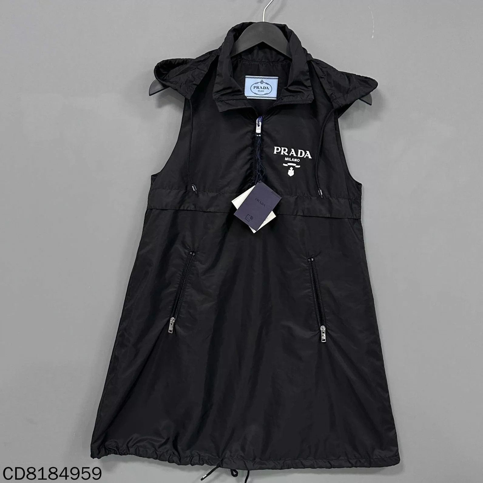 Prada PRADA black logo sleeveless dress Size XS / US 0-2 / IT 36-38 - 1 Thumbnail