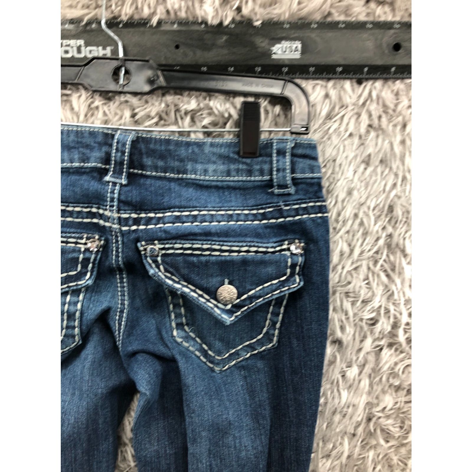 Denime Paisley Sky Jeans Skinny Dark Wash Blue Denim Size 2 Womens Low Rise 5-Pocket Cotton Belt Loops Size 26" / US 2 / IT 38 - 6 Thumbnail