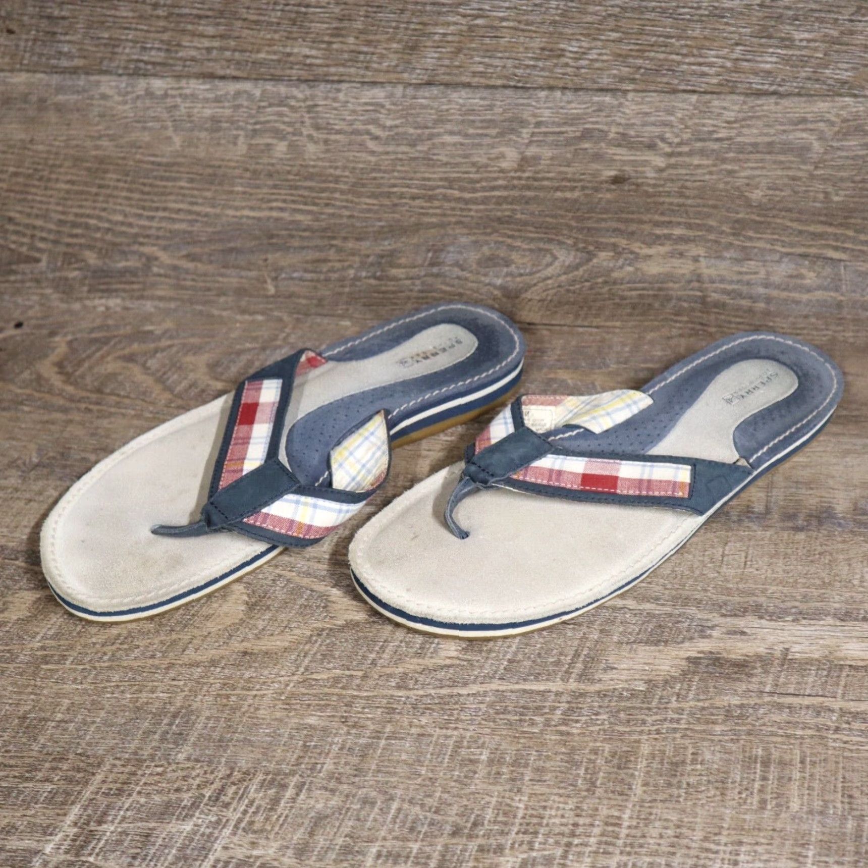 Sperry Sperry Top-Sider Flip Flops Tan Leather Stripes Thong Sandal Women's US 10 Tan Leather Striped Flip Flop Casual Shoes Size US 10 / IT 40 - 2 Thumbnail
