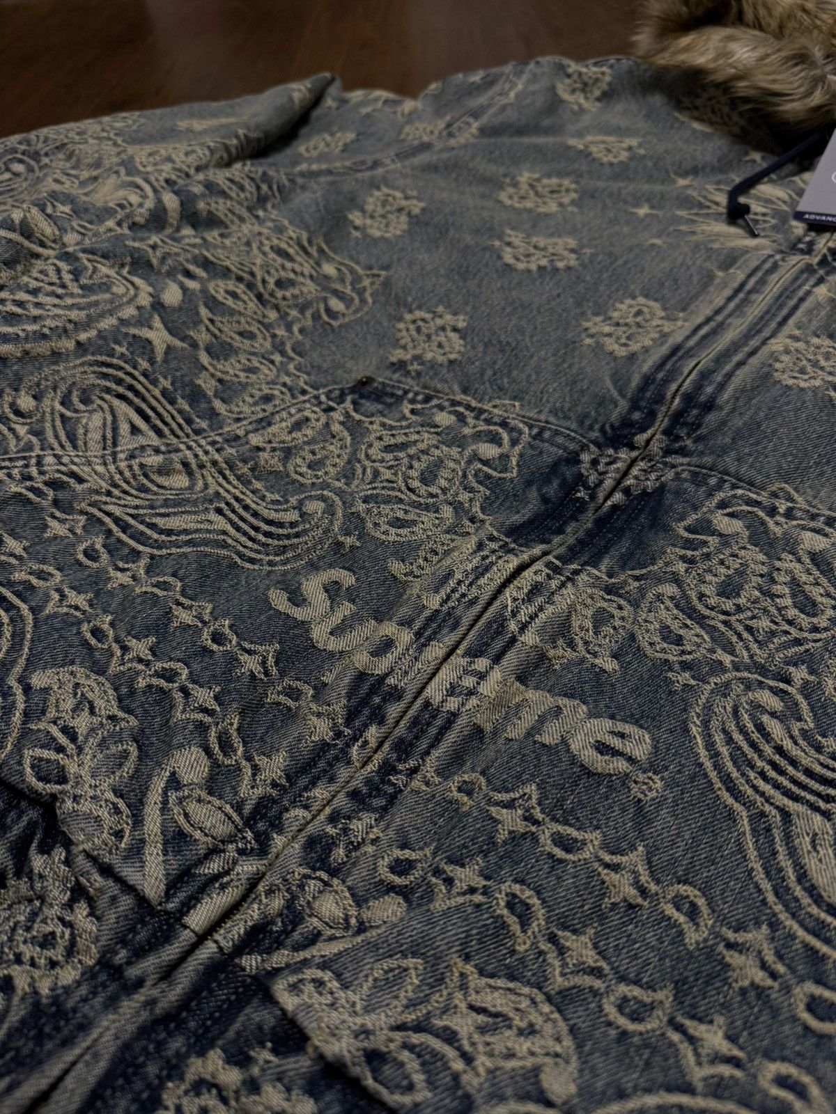 Supreme Supreme Bandana Jacquard Denim Hooded Work Jacket Blue XL Size US XXL / EU 58 / 5 - 9 Thumbnail
