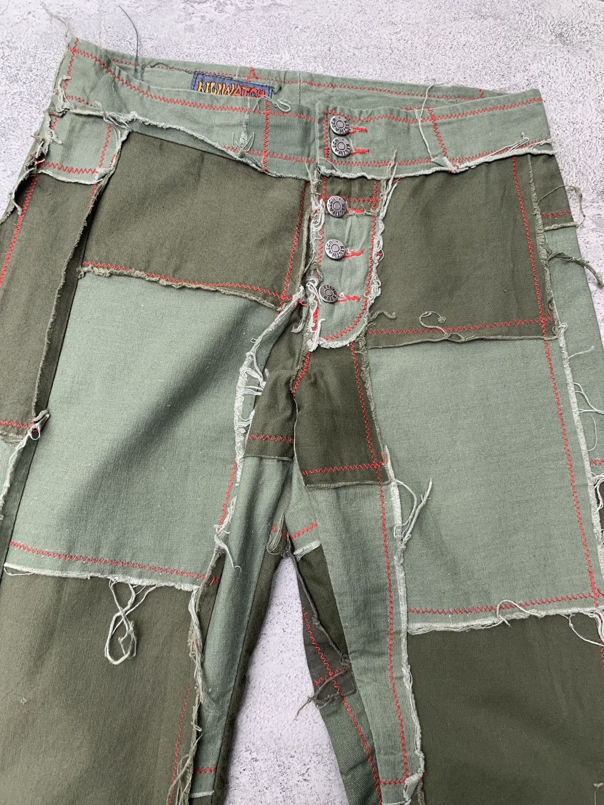Japanese Brand KILLIWATCH patchwork flared pants Size US 26 / EU 42 - 3 Thumbnail