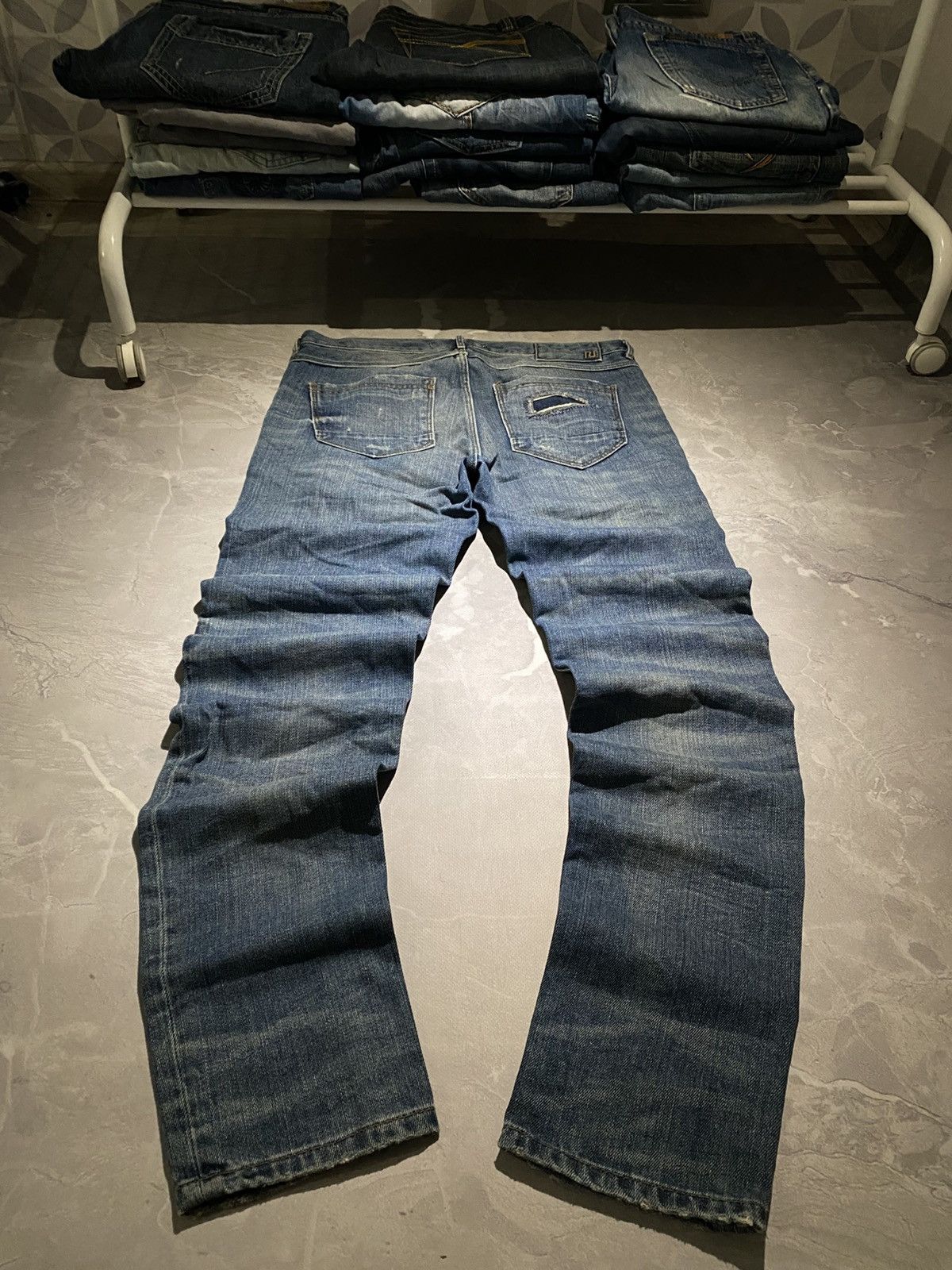 Japanese Brand Heavy Distressed Underground Darkwear Jean / Drip Y2K Size US 33 - 2 Thumbnail