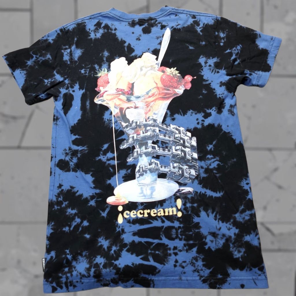 Vintage Icecream Shirt S Blue Double-Sided Tie Dye Graphic Print Crew Neck Short Sleeve Mens T-Shirt Size US S / EU 44-46 / 1 - 1 Thumbnail
