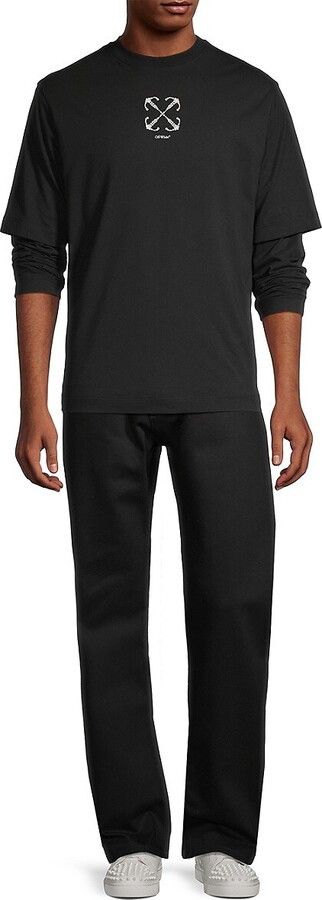Off-White Double Layer Black Embellished Arrows Long Sleeve T-Shirt Size US M / EU 48-50 / 2 - 2 Thumbnail