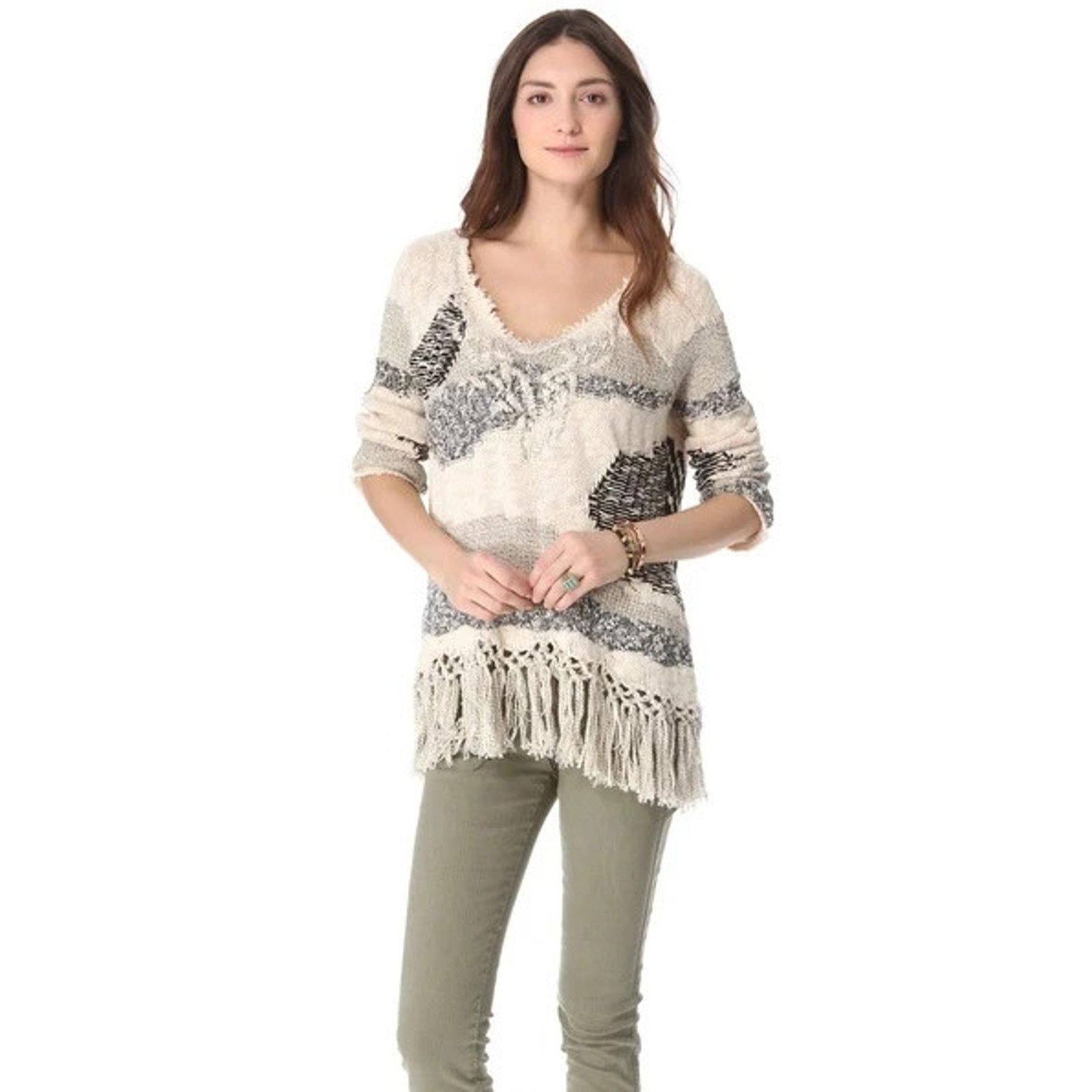 Free People Free People Ivory/Black petite small A001396 Size S / US 4 / IT 40 - 2 Thumbnail