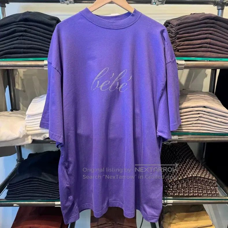 Balenciaga Balenciaga Violet Bebe Crystal Short Sleeve T-Shirt Size US XL / EU 56 / 4 - 1 Thumbnail