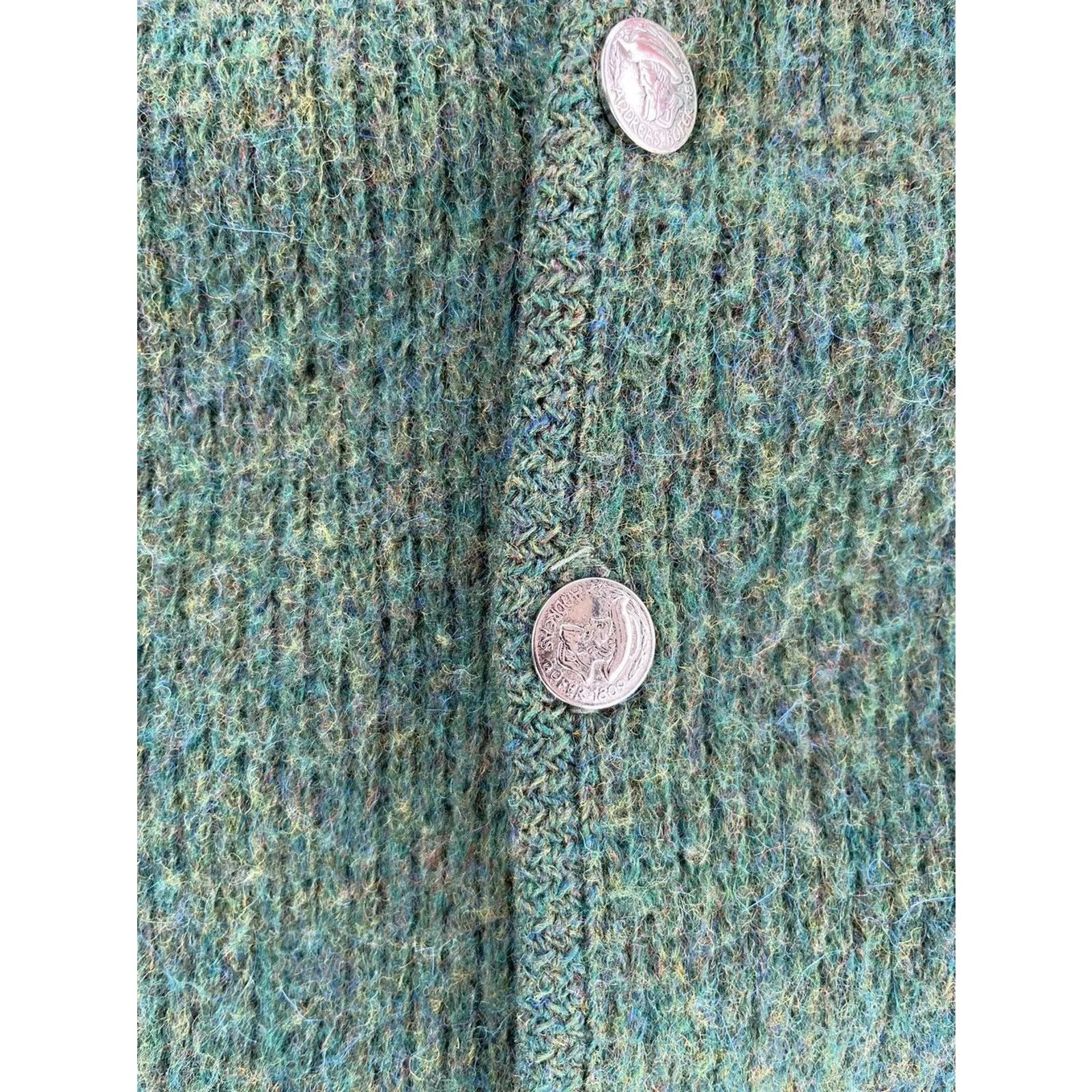 Vintage Vintage 1960s Wool & Mohair Green Cardigan | Size S Size US S / EU 44-46 / 1 - 4 Thumbnail