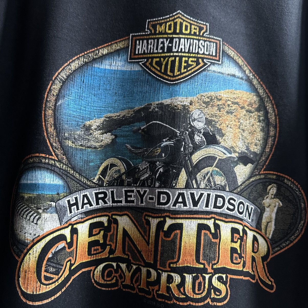 Harley Davidson × Vintage Vintage 90s Harley Davidson Big Logo Faded Tee Size US XL / EU 56 / 4 - 4 Thumbnail