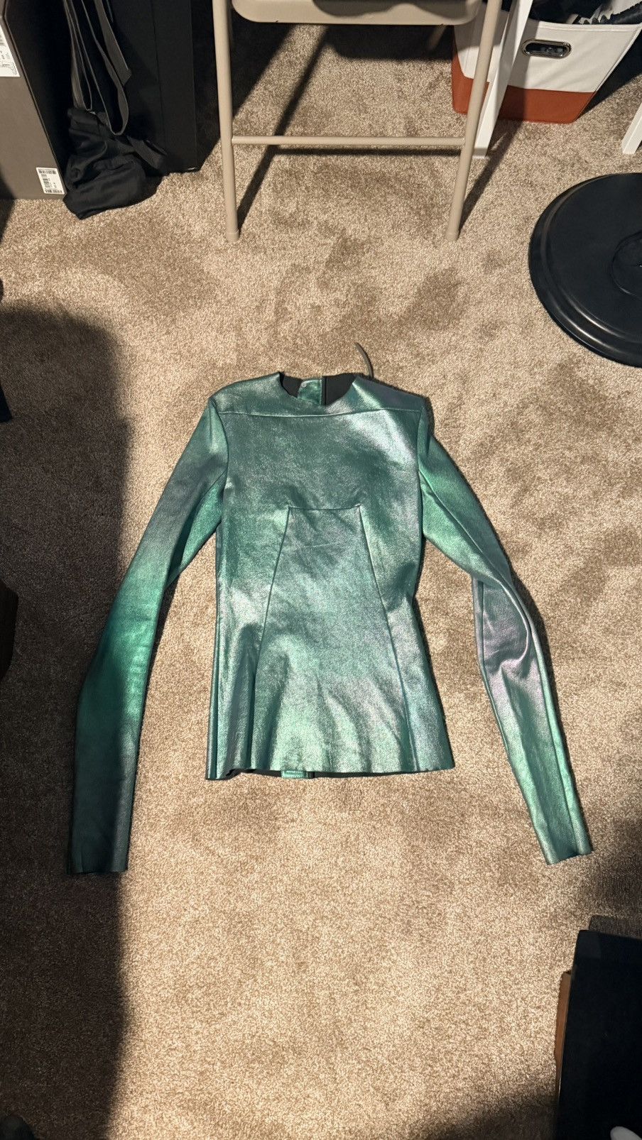 Rick Owens Rick Owens iridescent leather shirt Size US M / EU 48-50 / 2 - 1 Thumbnail