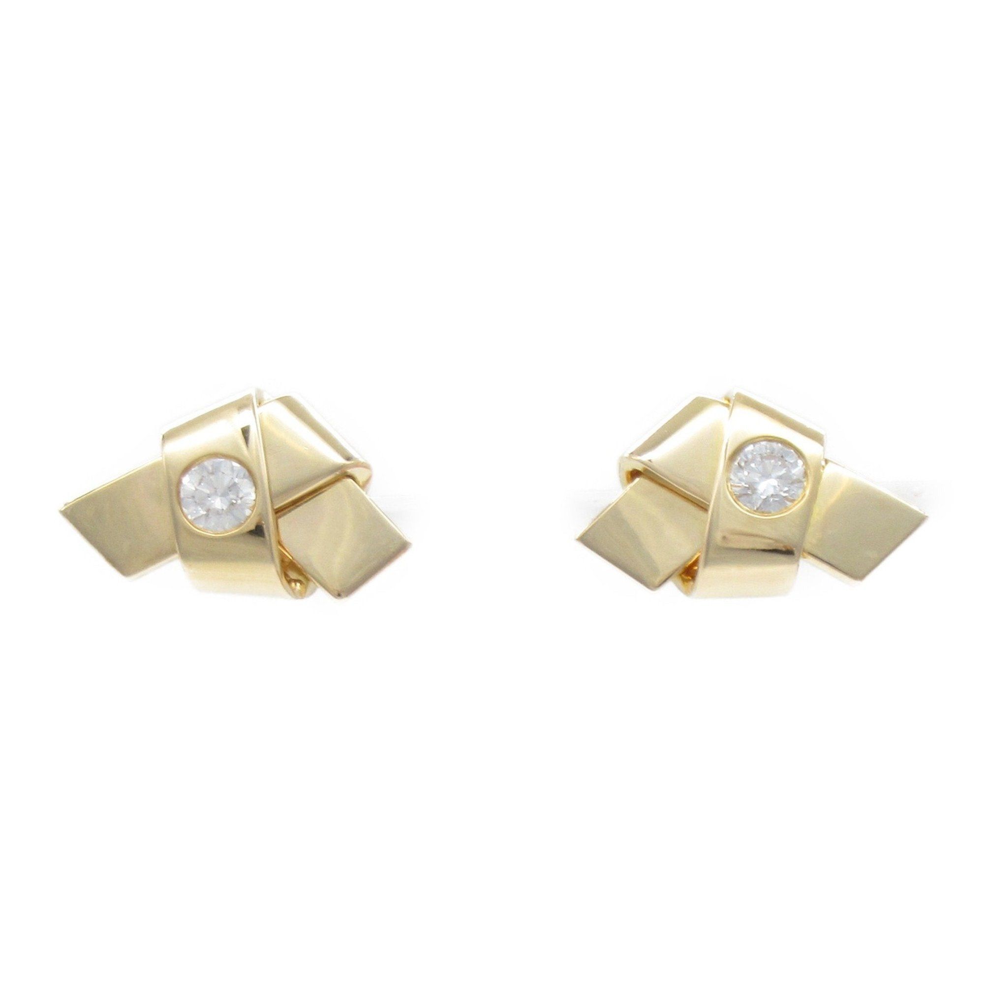 image of Cartier Knot Diamond Pierced Earrings Pierced Earrings Clear K18Pg[Rose Gold] Clear in Black, Women