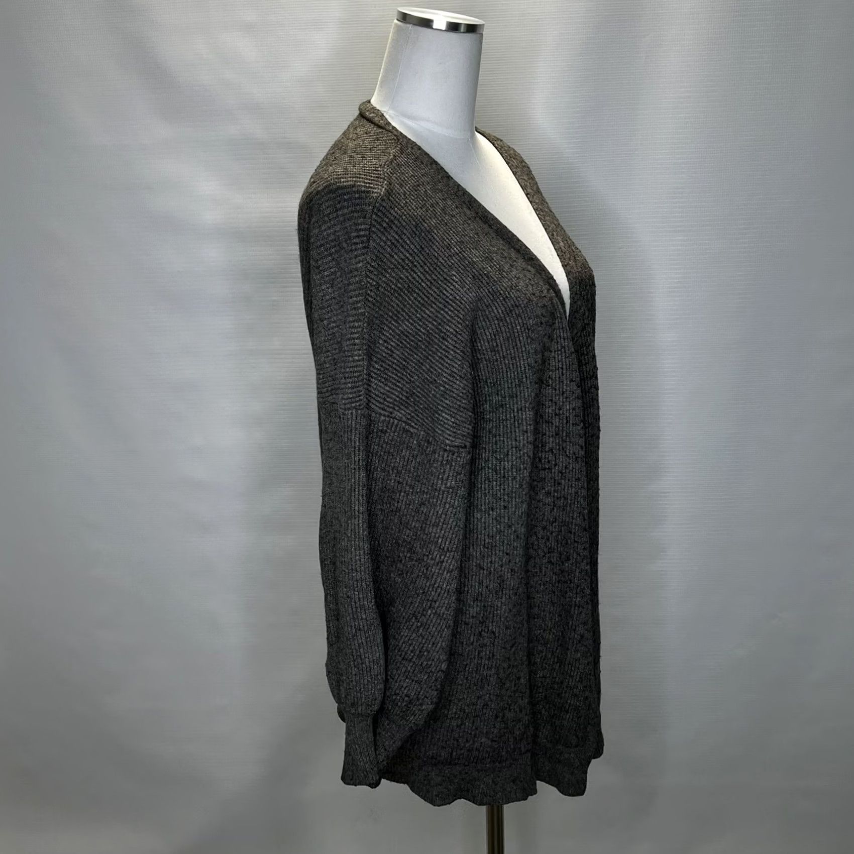 Vintage DREAMERS Debut Cardigan Womens Large Gray Open Front Balloon Sleeve Sweater Size L / US 10 / IT 46 - 2 Thumbnail