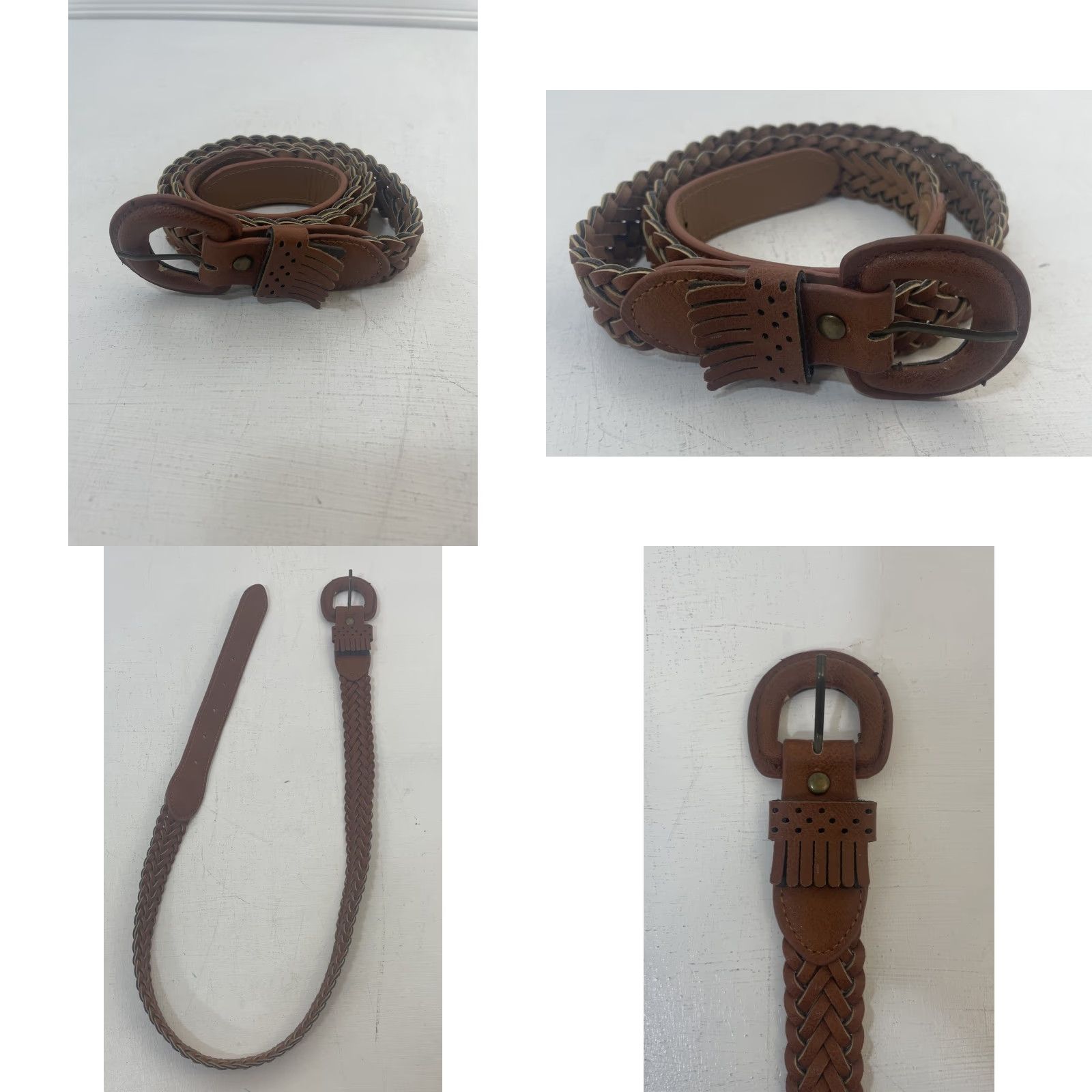 Vintage Women’s Belt Braided Brown Leather 36.5 Inches Womens Belt Brown Leather Braided 36.5 Inches Size ONE SIZE - 8 Thumbnail