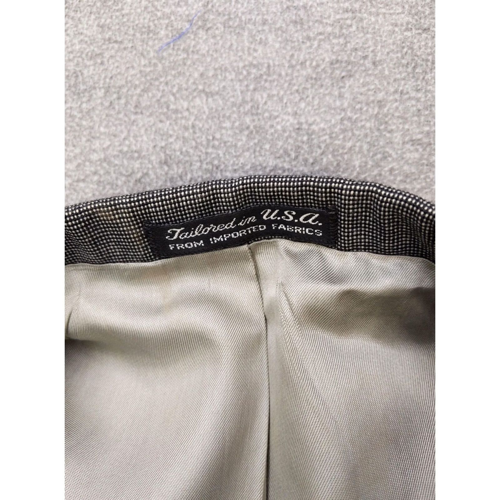 Doublet Oakton Ltd Blazer Jacket Sport Coat Mens 46 Long Gray Check Double Breasted Size 46R - 5 Thumbnail