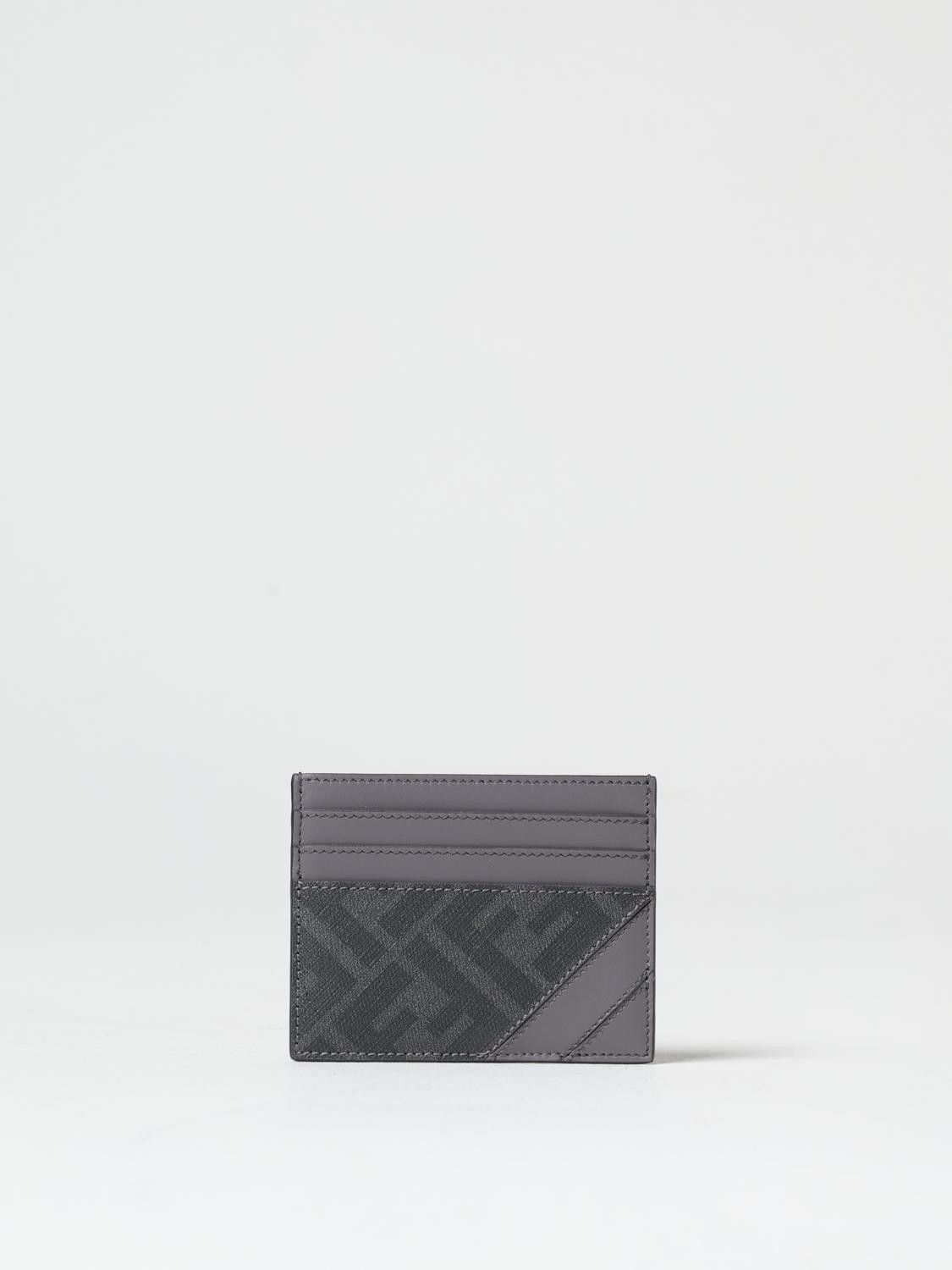 Fendi o1s1wg111125 Size: OS/ Diagonal Card Holder in Grey Size ONE SIZE - 1 Thumbnail