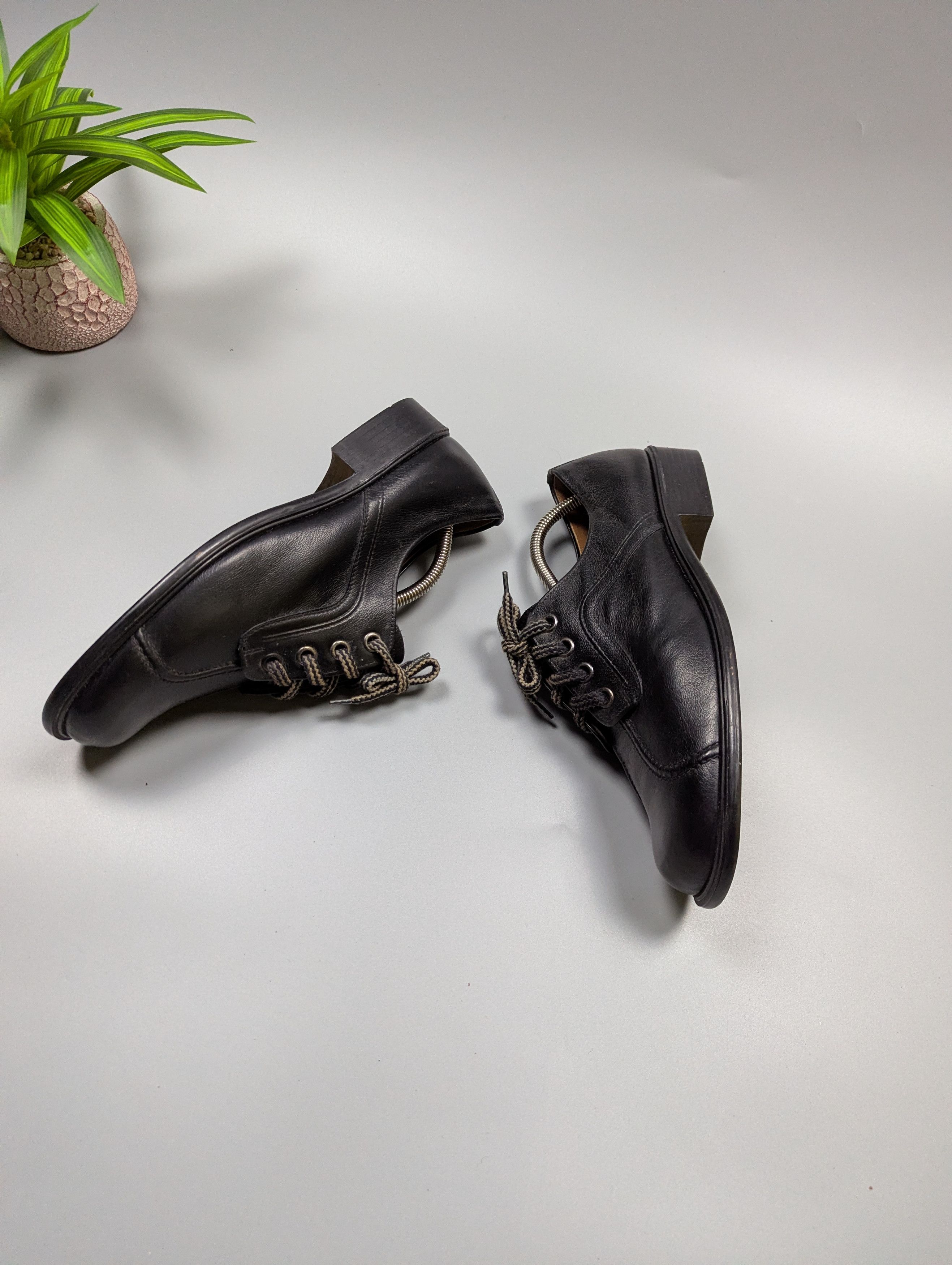 Vintage Vintage Gallus 70s 80s Black Leather Chunky Wide Toe Shoes Size US 9 / EU 42 - 9 Thumbnail