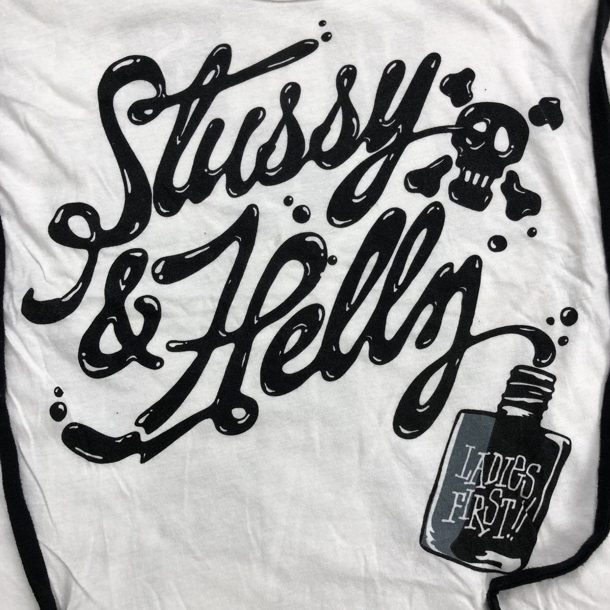 Stussy × Vintage 🫦Vintage Stussy Hellz "A Crime For All Season" White Tee Size M / US 6-8 / IT 42-44 - 4 Thumbnail